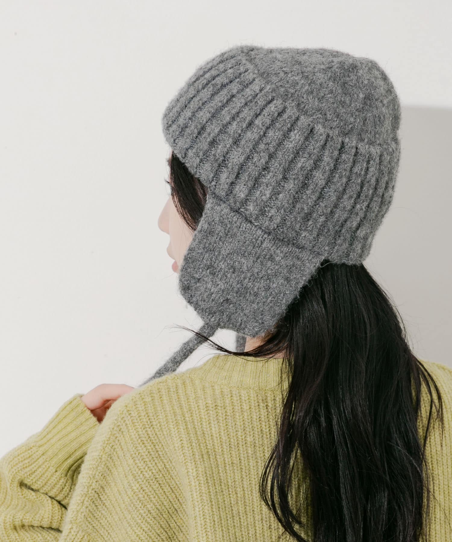 イヤーフラップニットキャップ GRY -