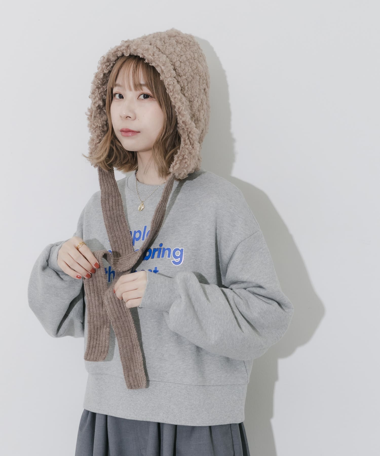 ループボアボンネット BEG -