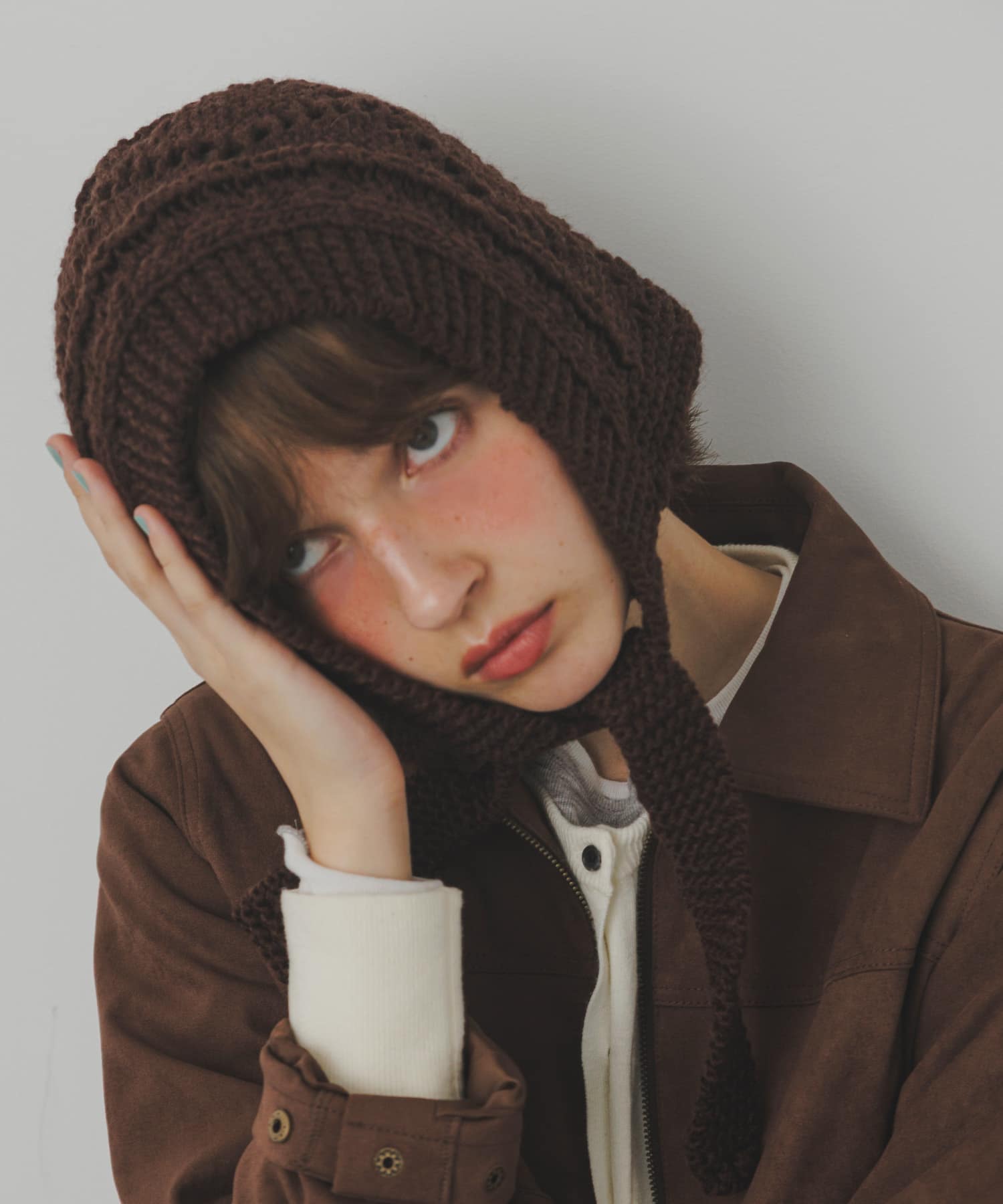 ケーブルアミボンネット BRN -