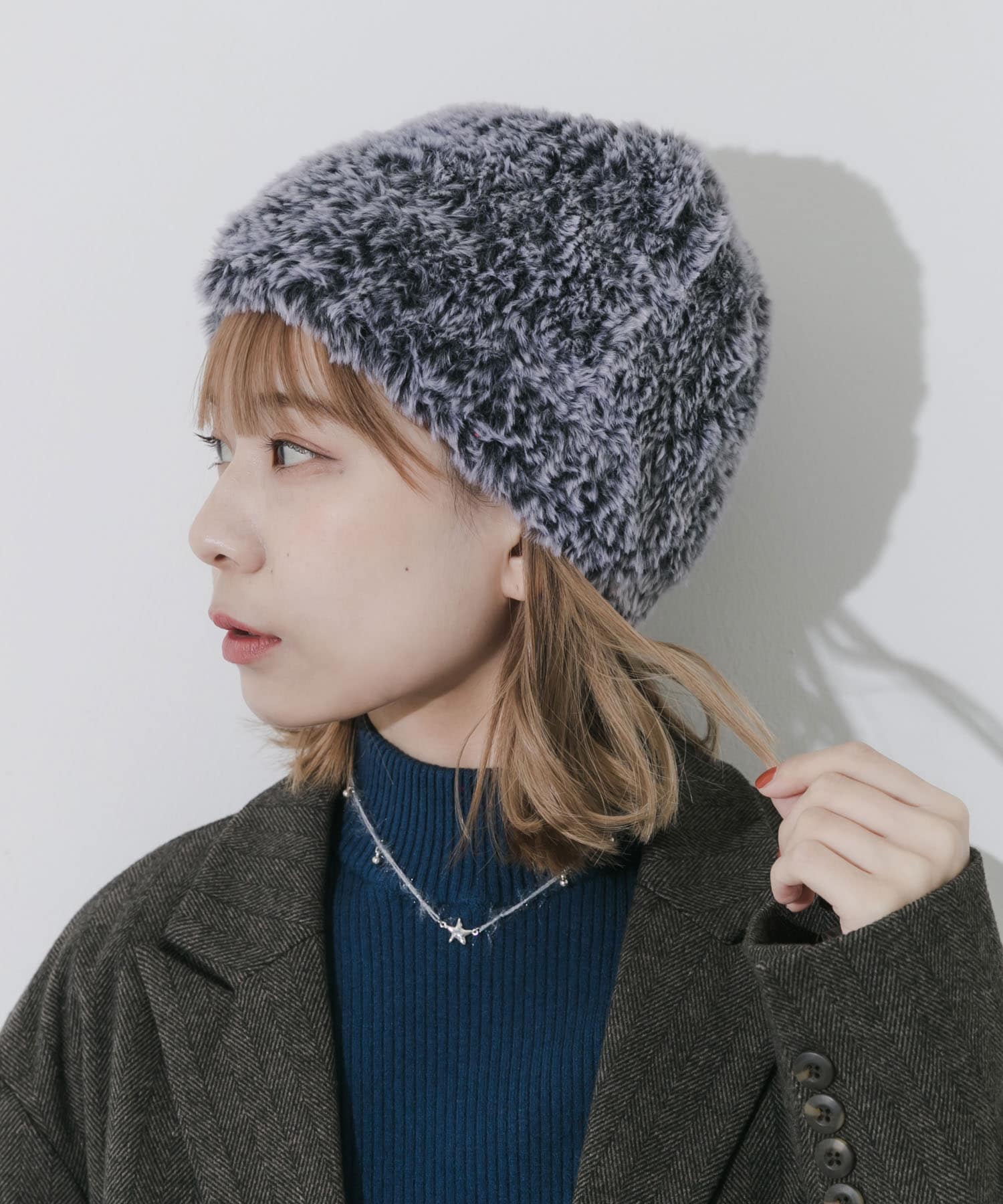 ファーニットキャップ CGY -