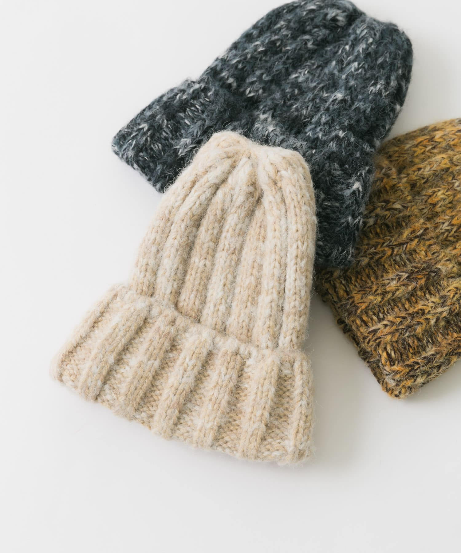 カラーミックスニットワッチ BEG -