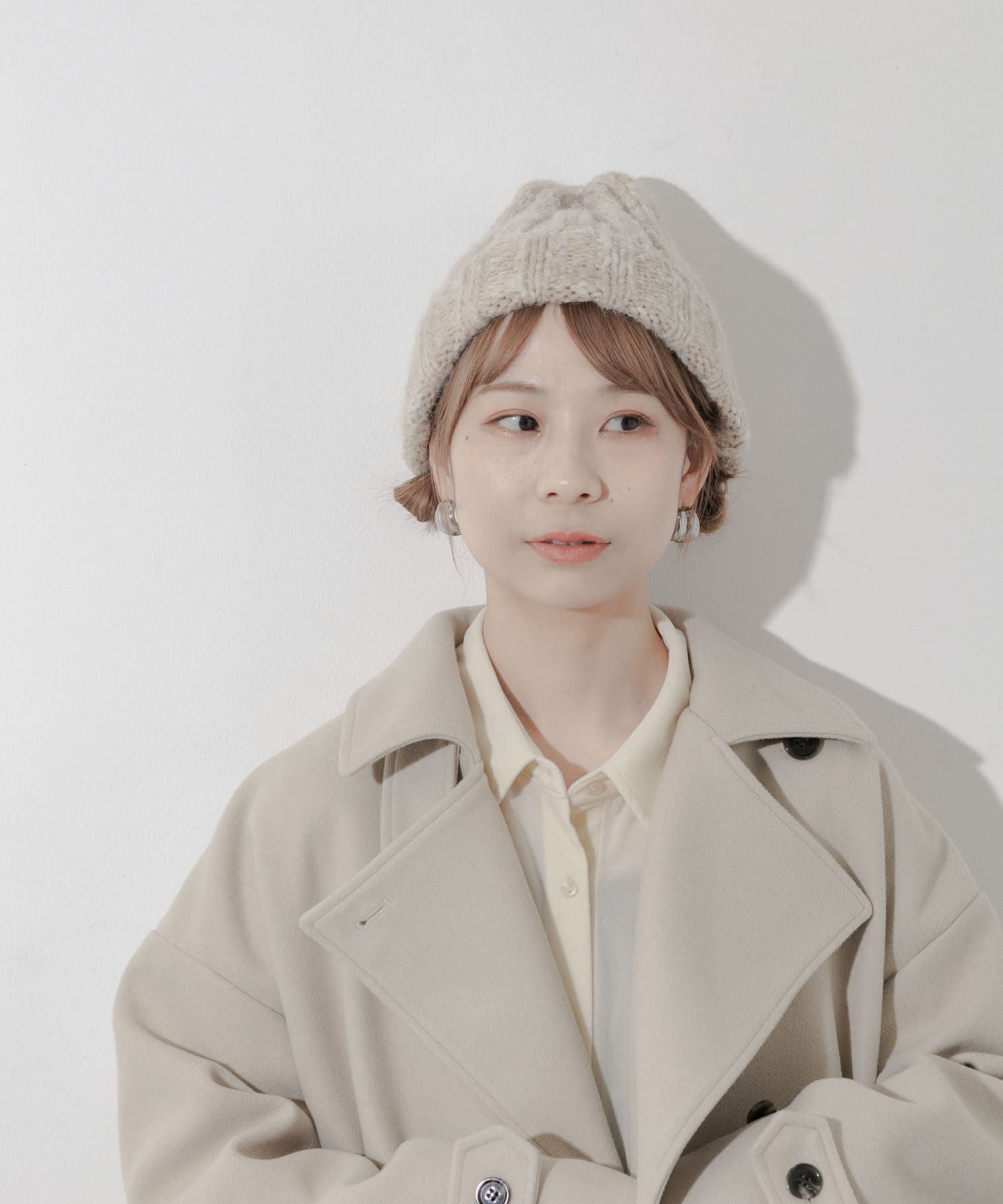 カラーミックスニットワッチ BEG -