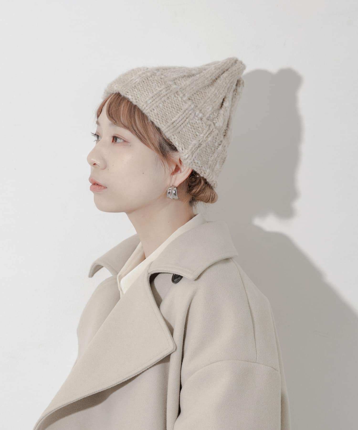 カラーミックスニットワッチ BEG -