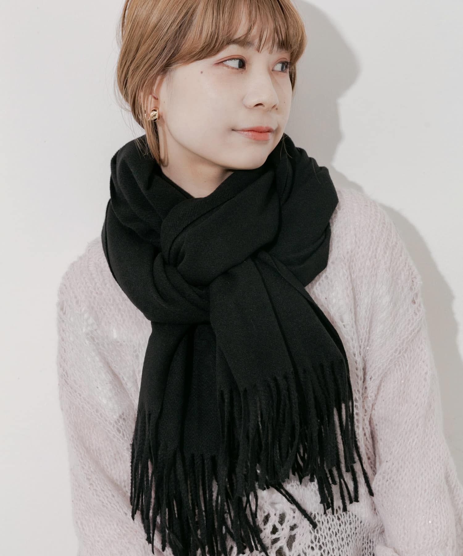 ムジシンプルマフラー BLK -