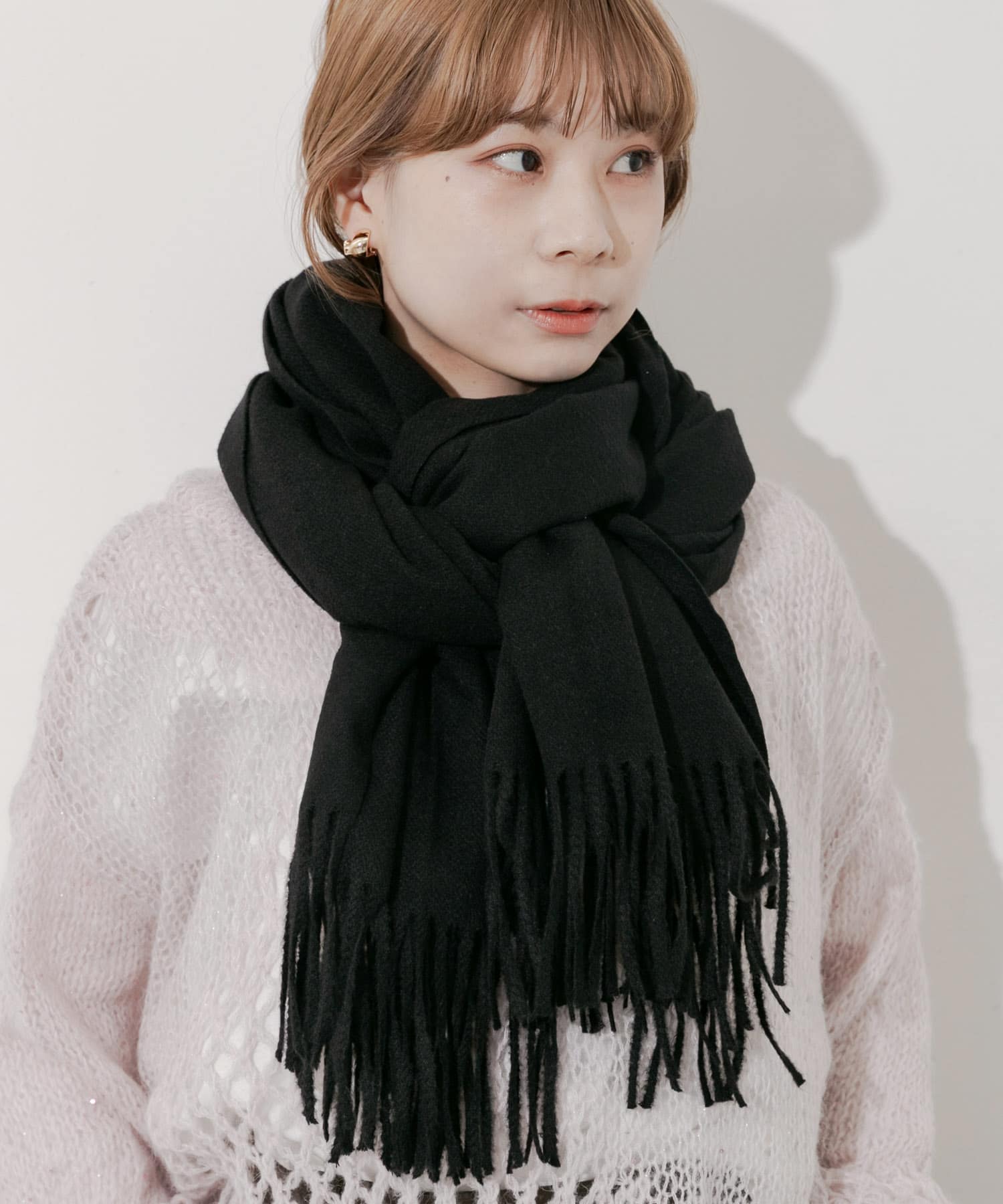 ムジシンプルマフラー BLK -