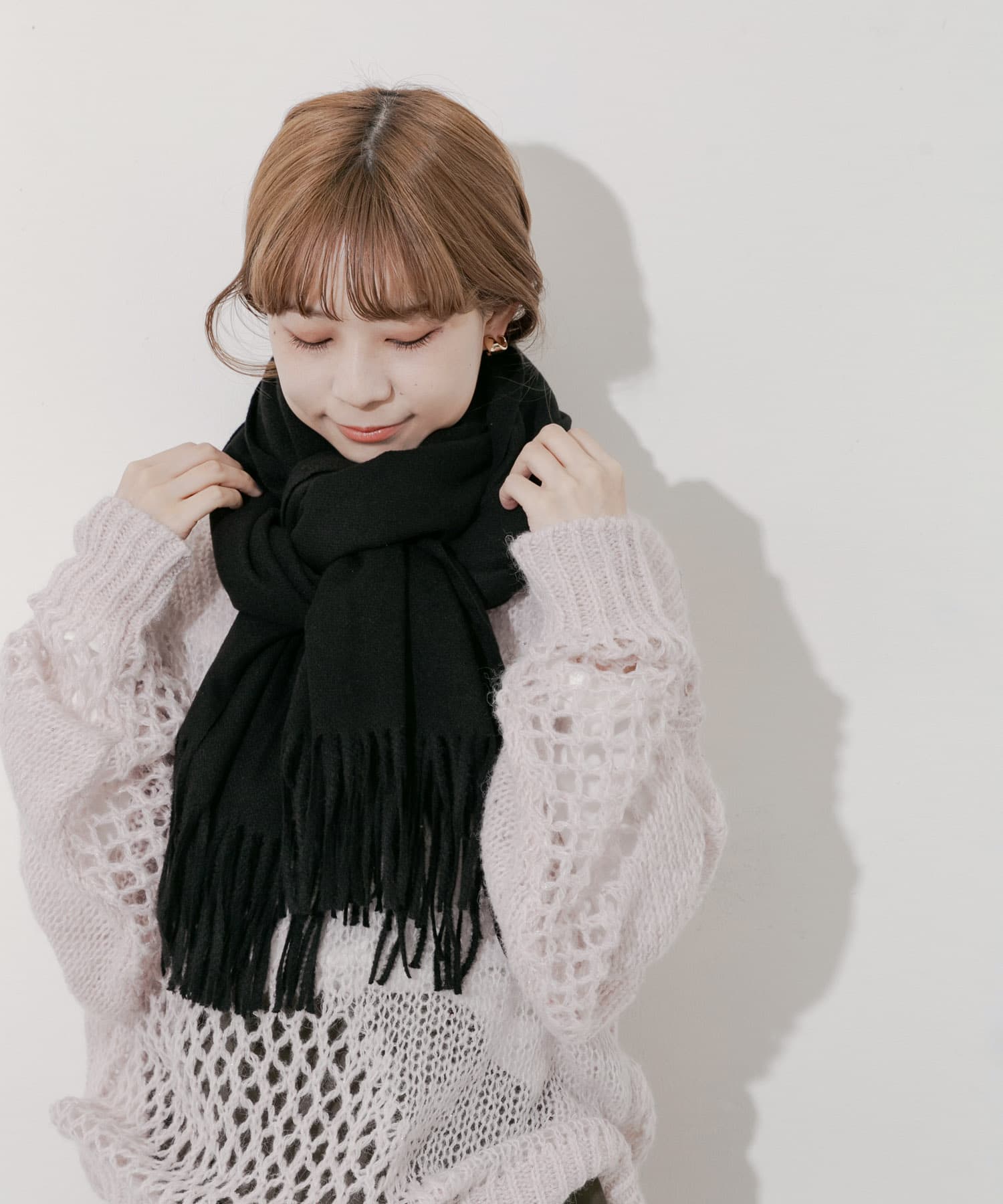 ムジシンプルマフラー BLK -