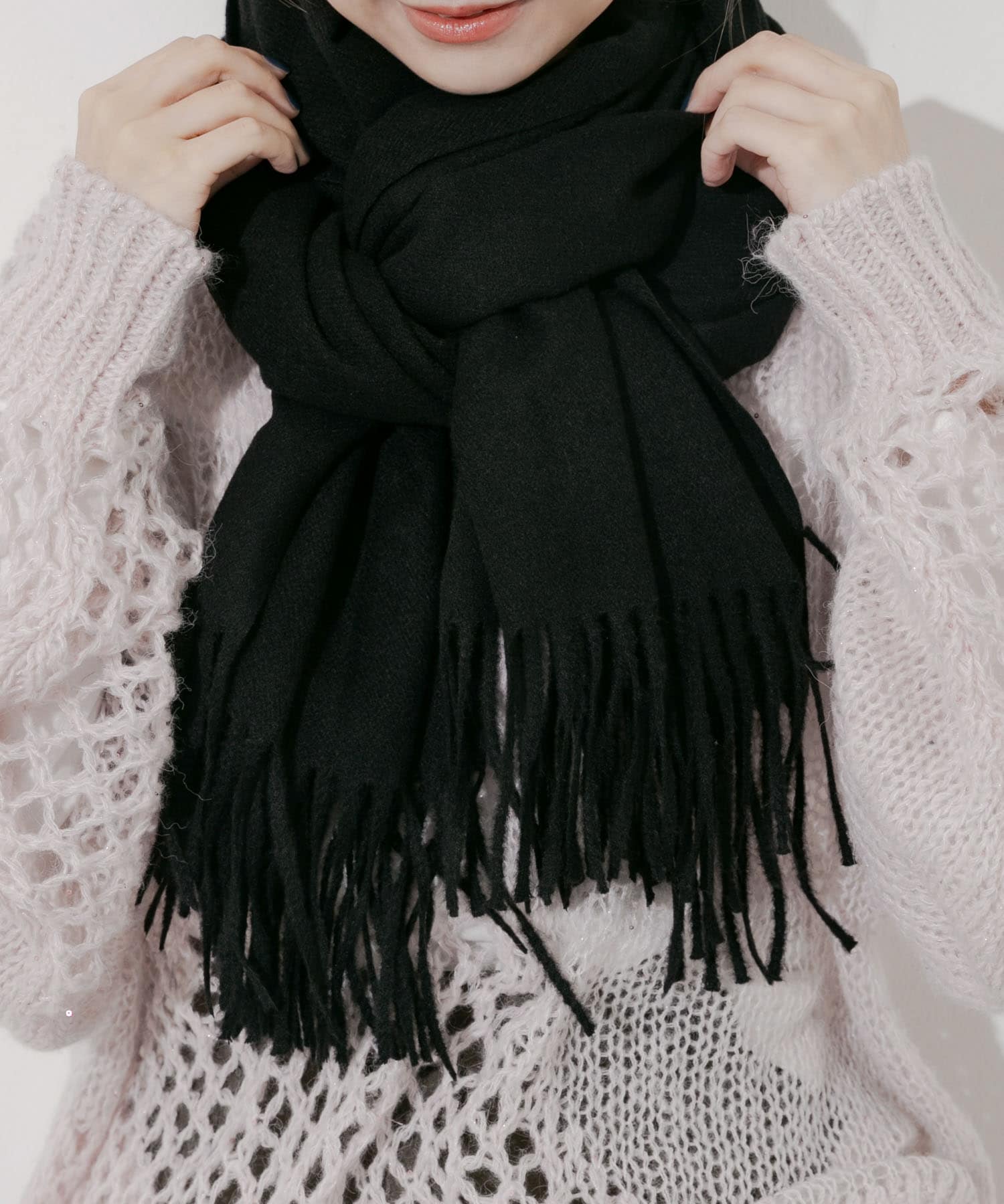 ムジシンプルマフラー BLK -