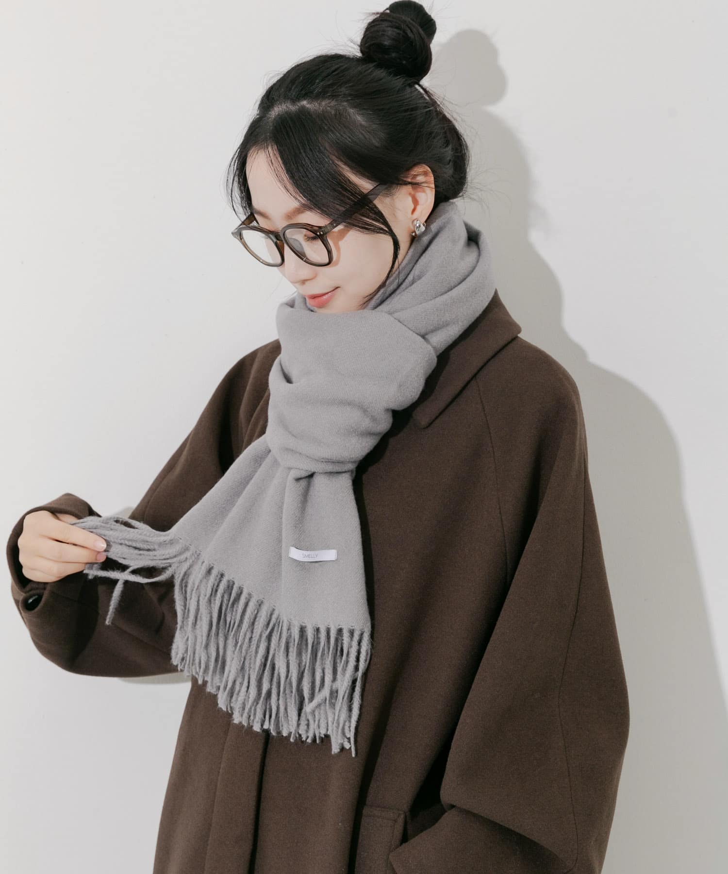 ムジシンプルマフラー GRY -