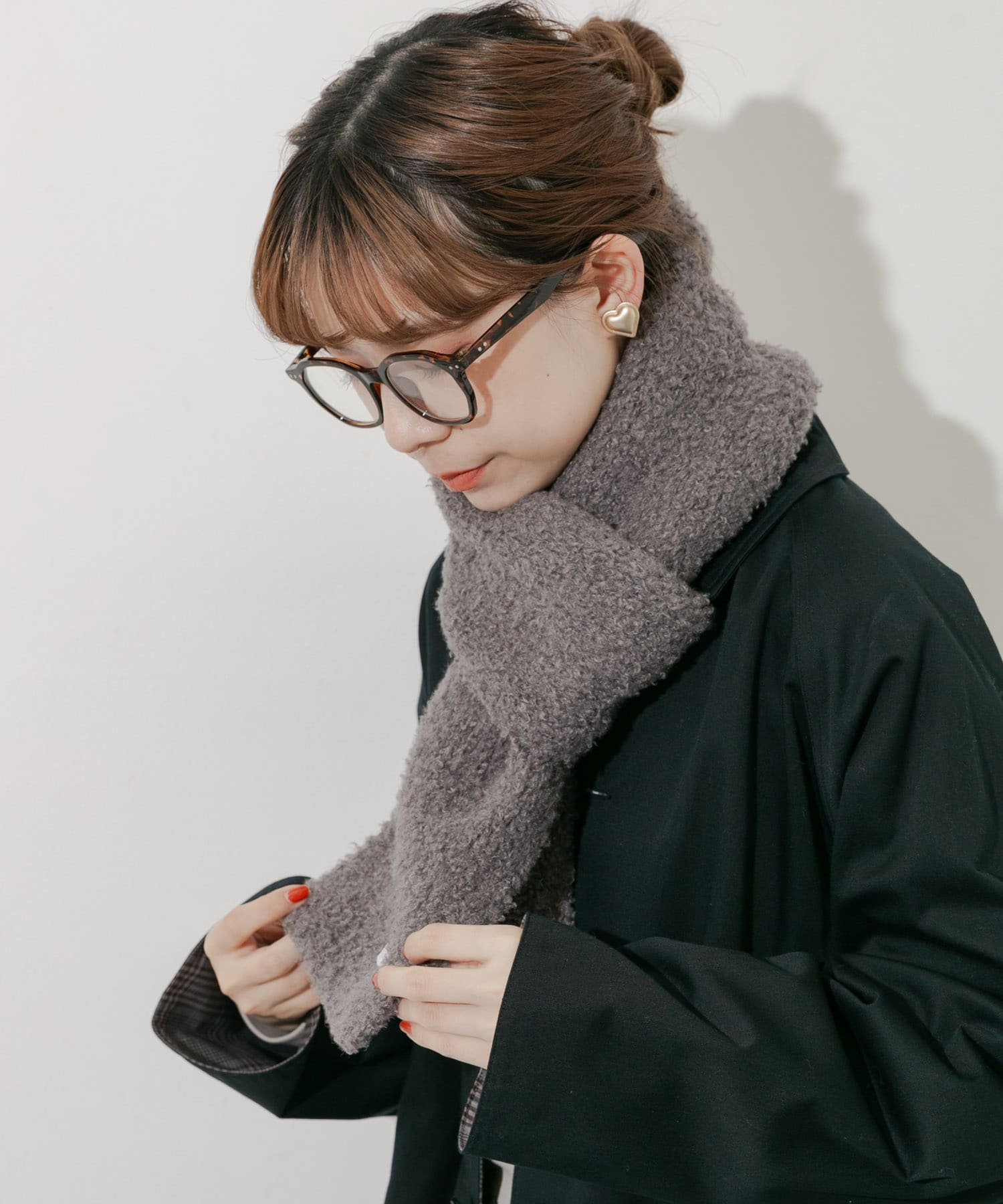 ボアニットマフラー GRY -