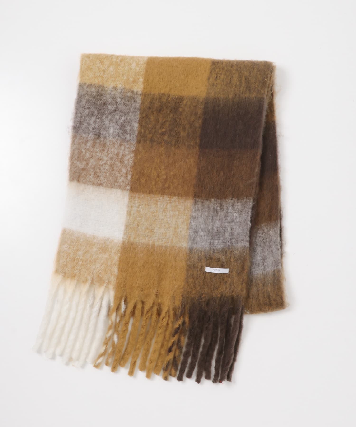 ボリュームチェックマフラー BRN -