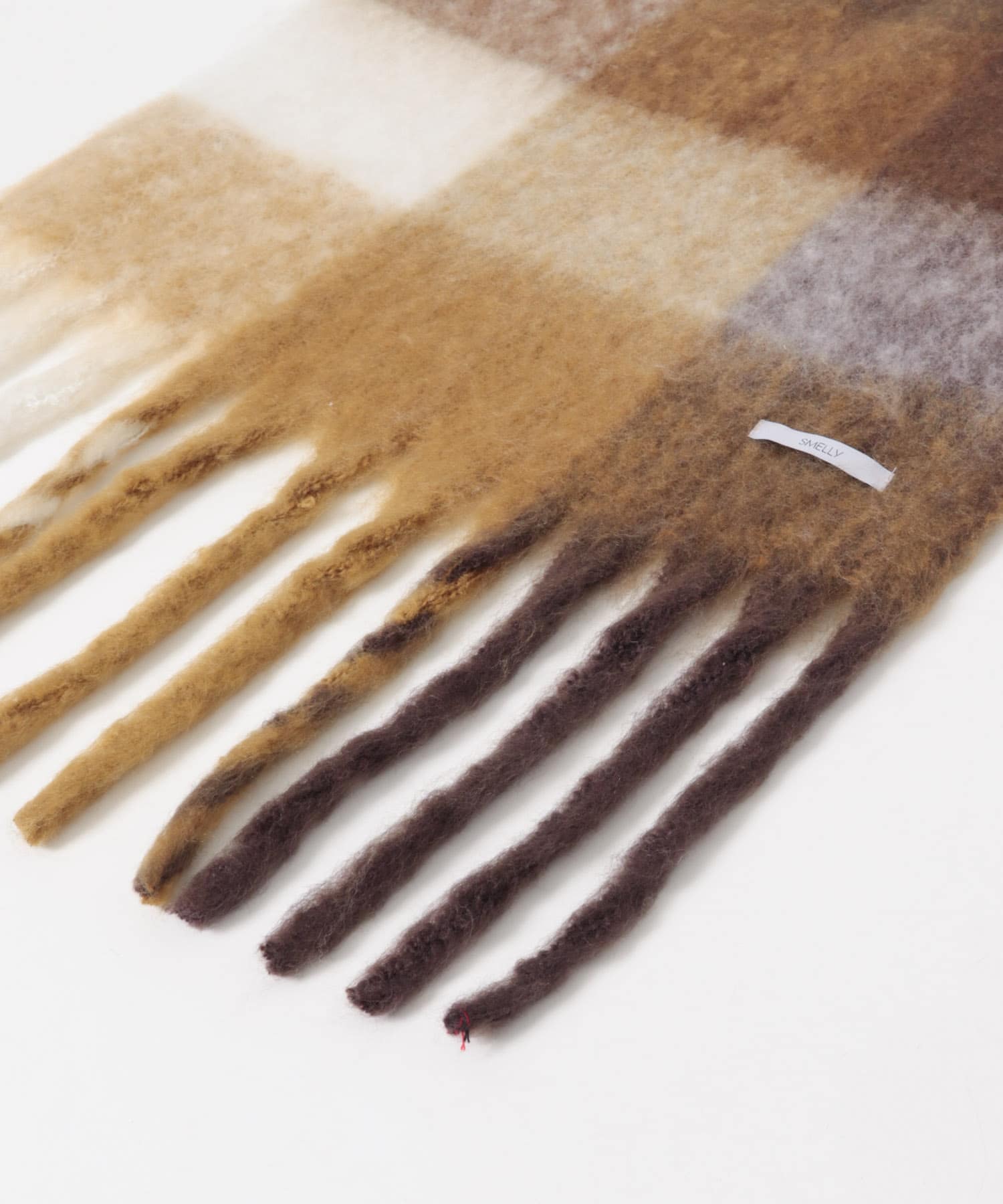 ボリュームチェックマフラー BRN -