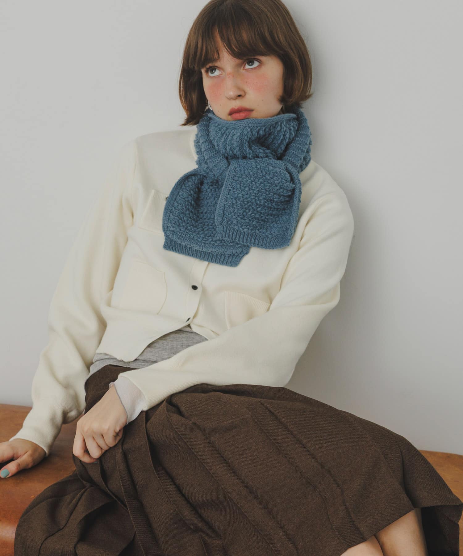 コンパクトニットマフラー BLU -