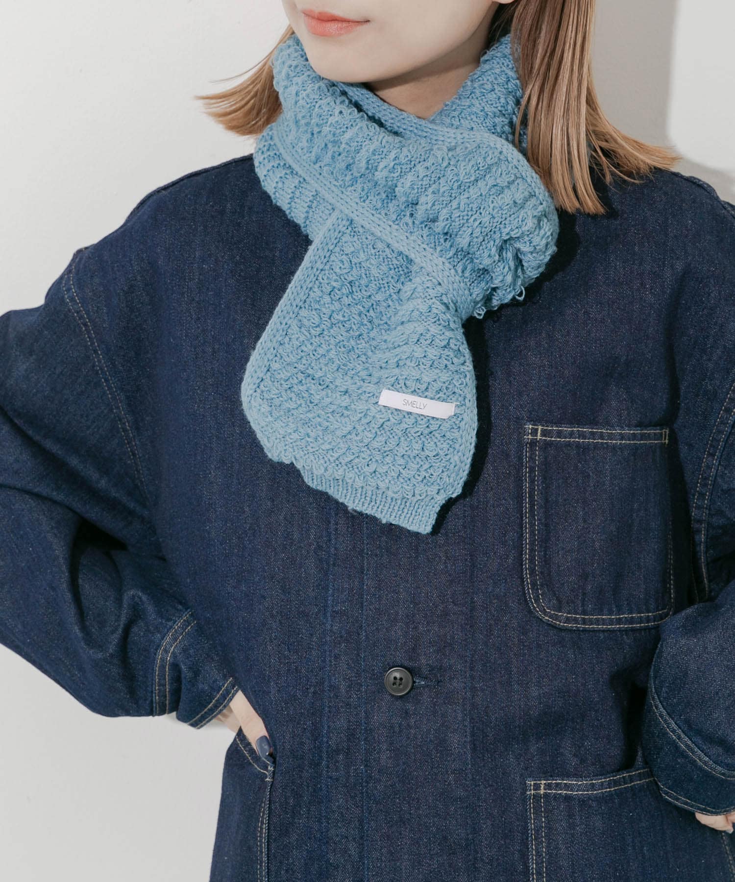 コンパクトニットマフラー BLU -