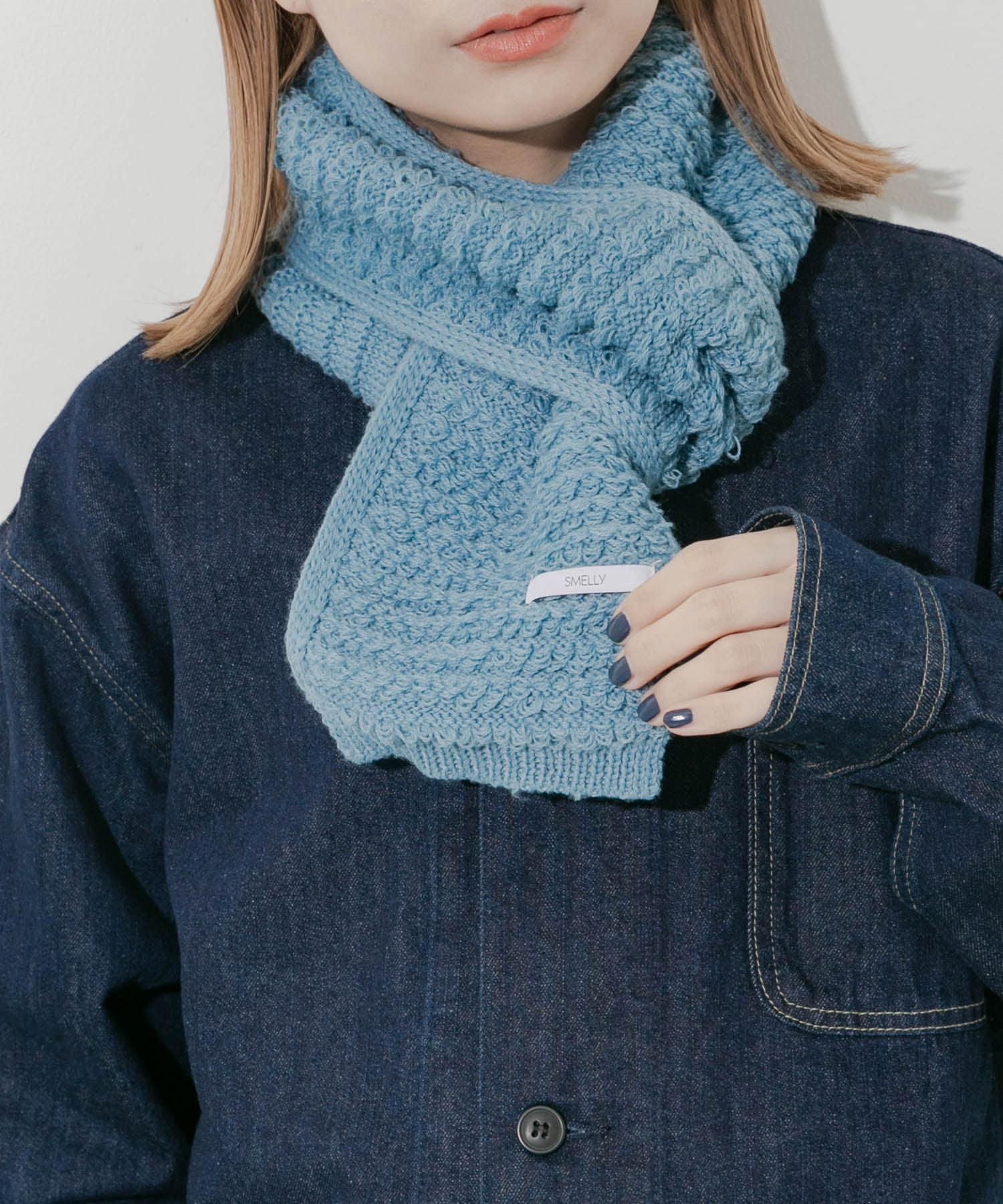 コンパクトニットマフラー BLU -