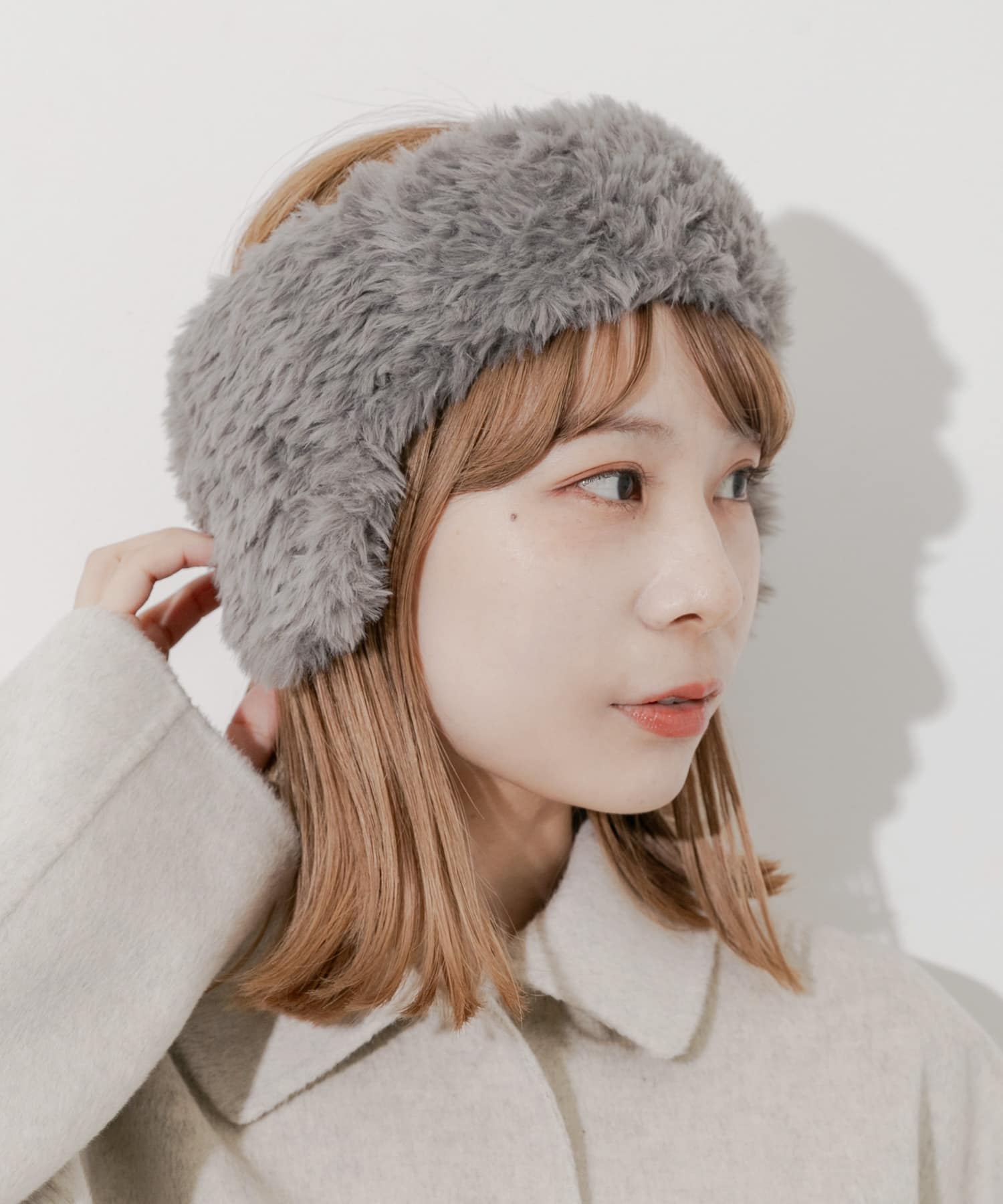 ファーフラップヘアバンド