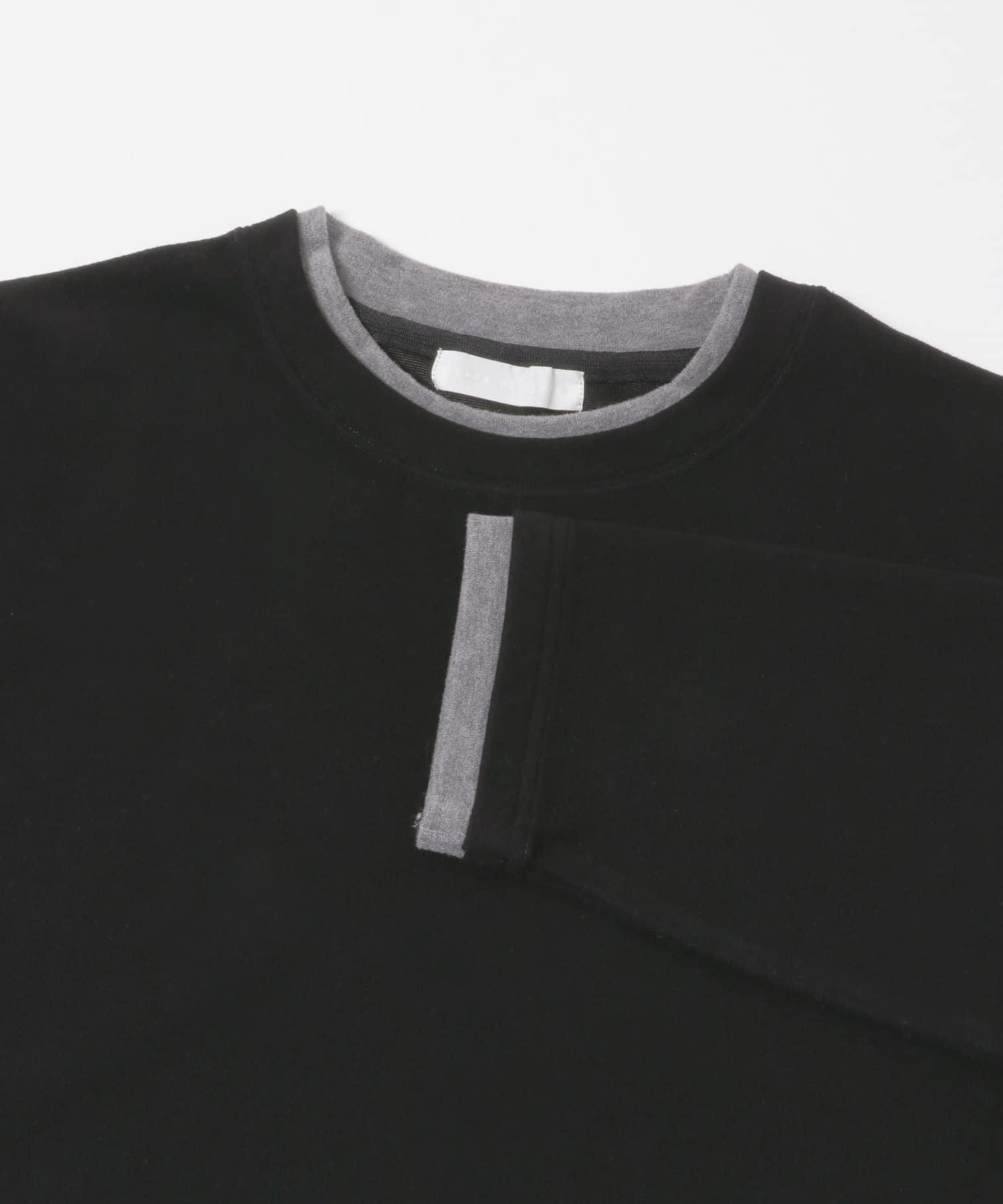 フェイクレイヤードロングTシャツ BLACK M