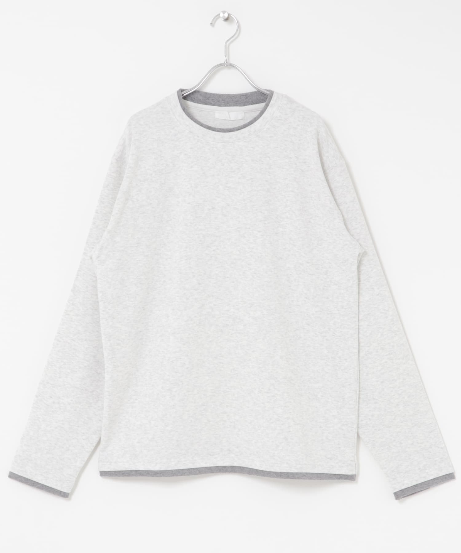 フェイクレイヤードロングTシャツ L.GRAY M