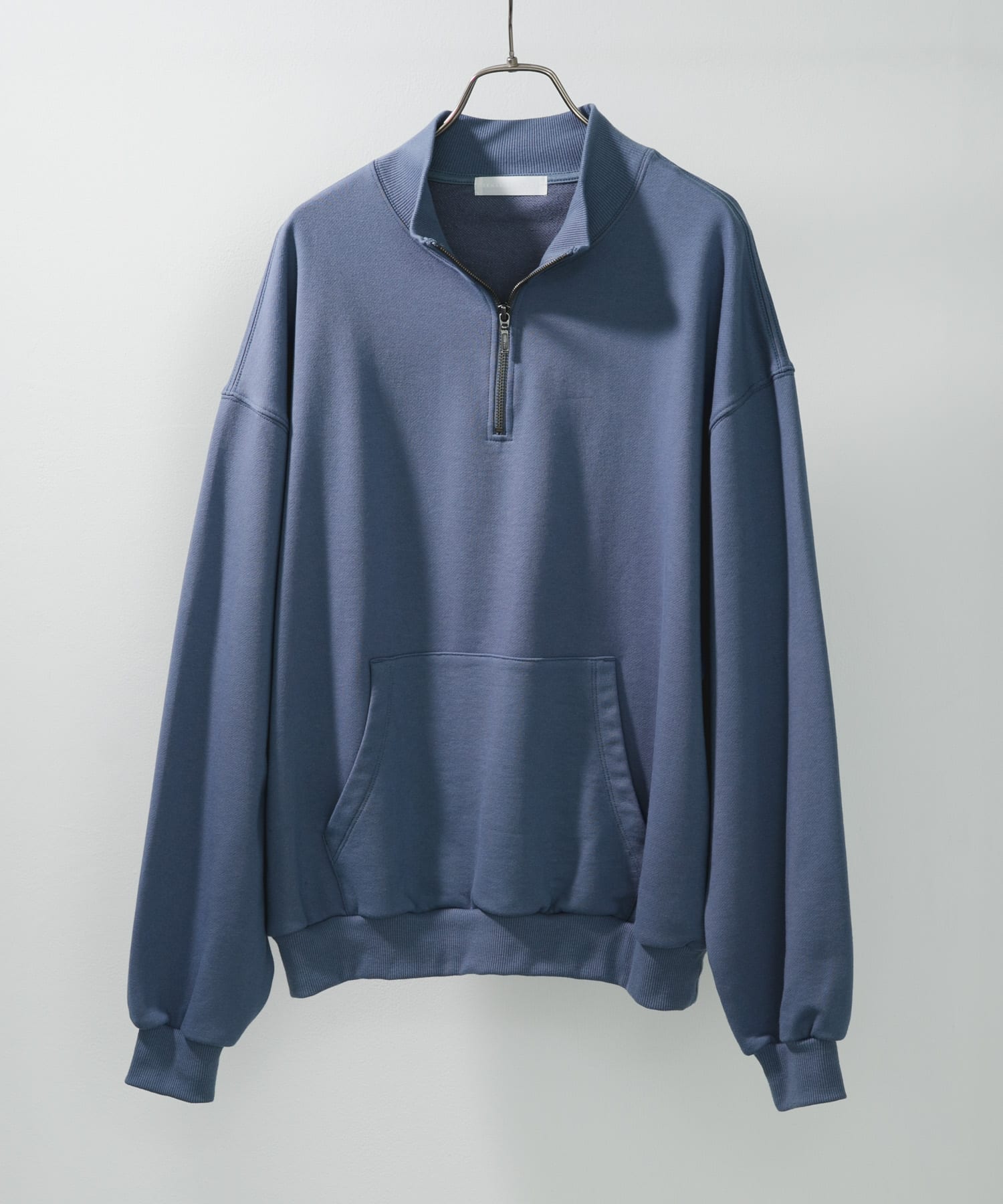 『洗濯可/撥水/防花粉』SKIN Proofハーフジップスウェット BLUE M