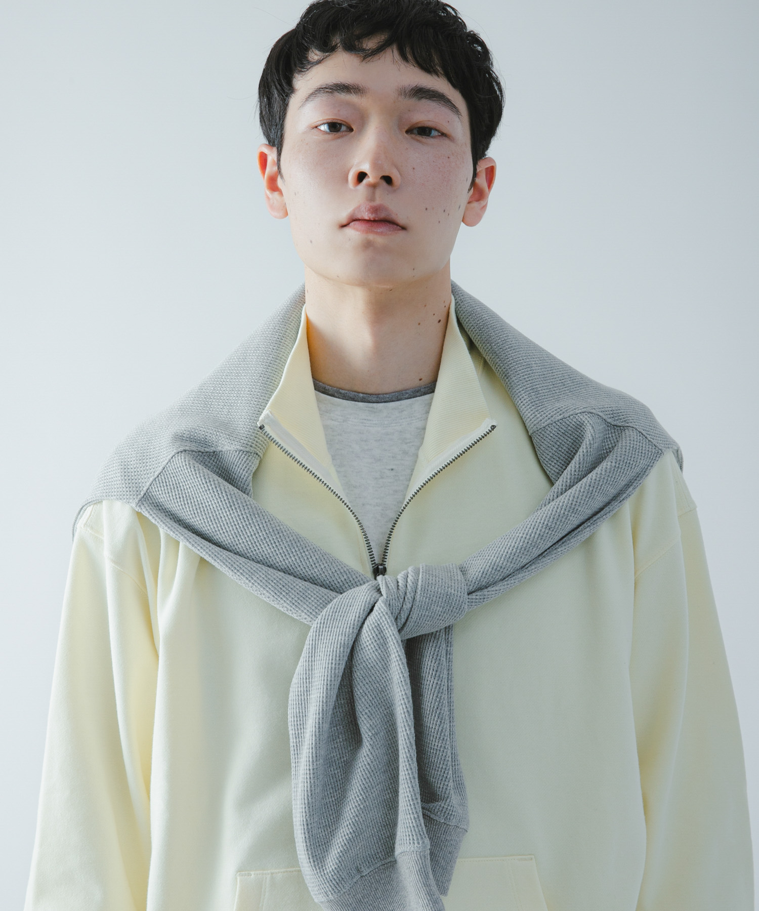 『洗濯可/撥水/防花粉』SKIN Proofハーフジップスウェット