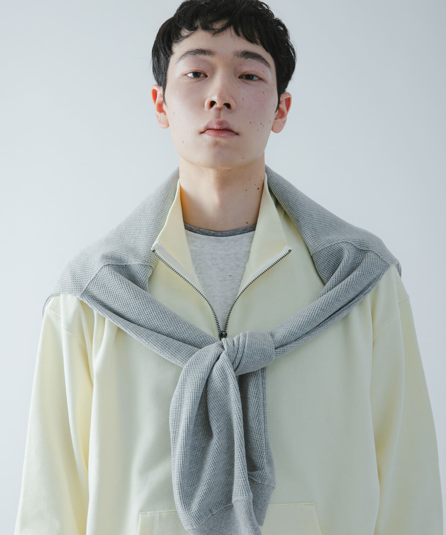 『洗濯可/撥水/防花粉』SKINProofハーフジップスウェット