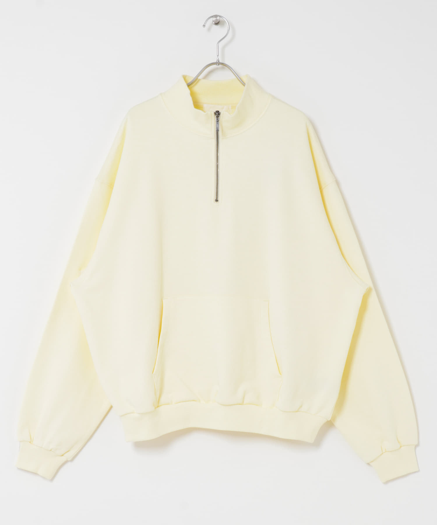 『洗濯可/撥水/防花粉』SKIN Proofハーフジップスウェット YELLOW M