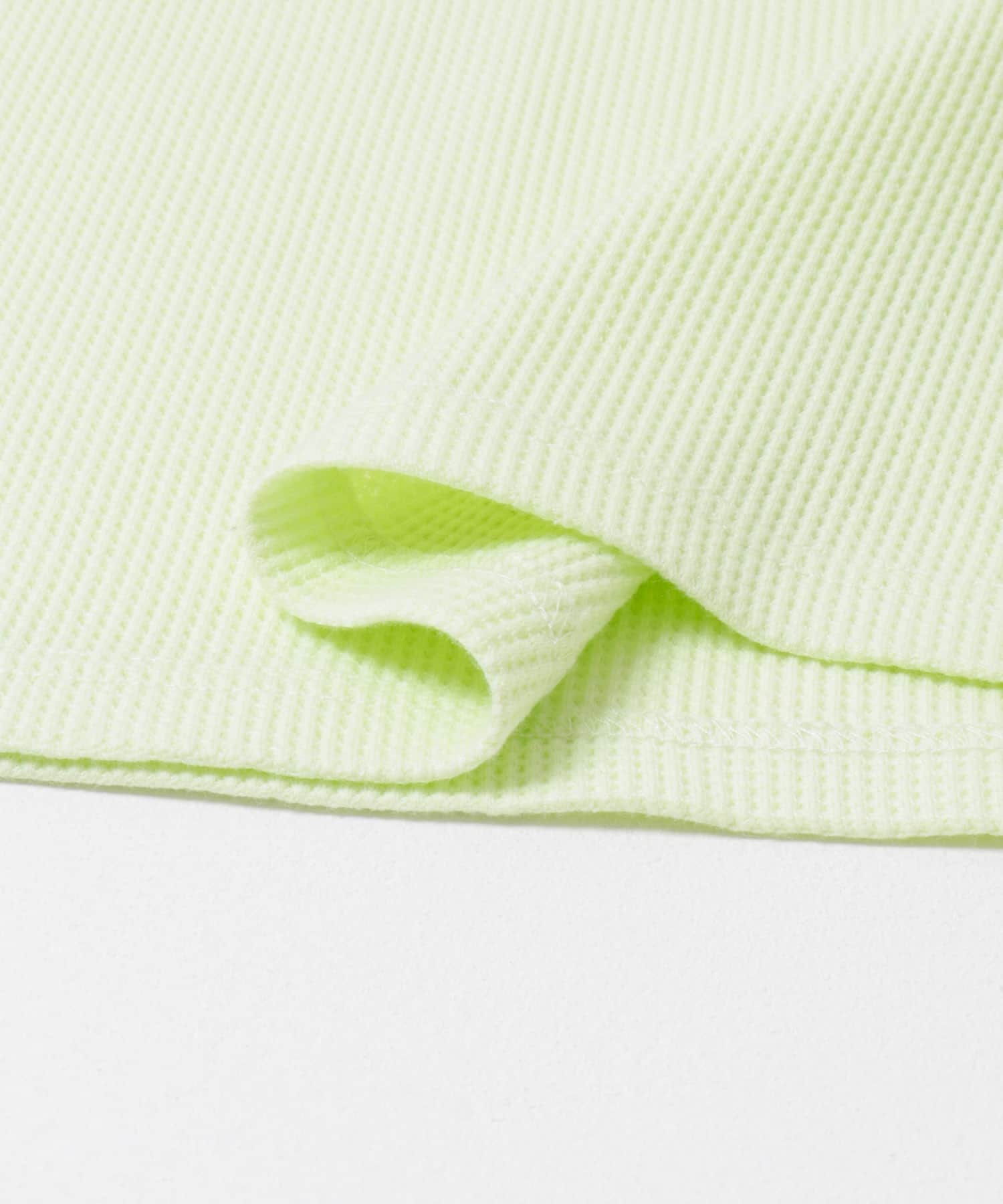 ワッフルヘンリーネックロングTシャツ MINT M