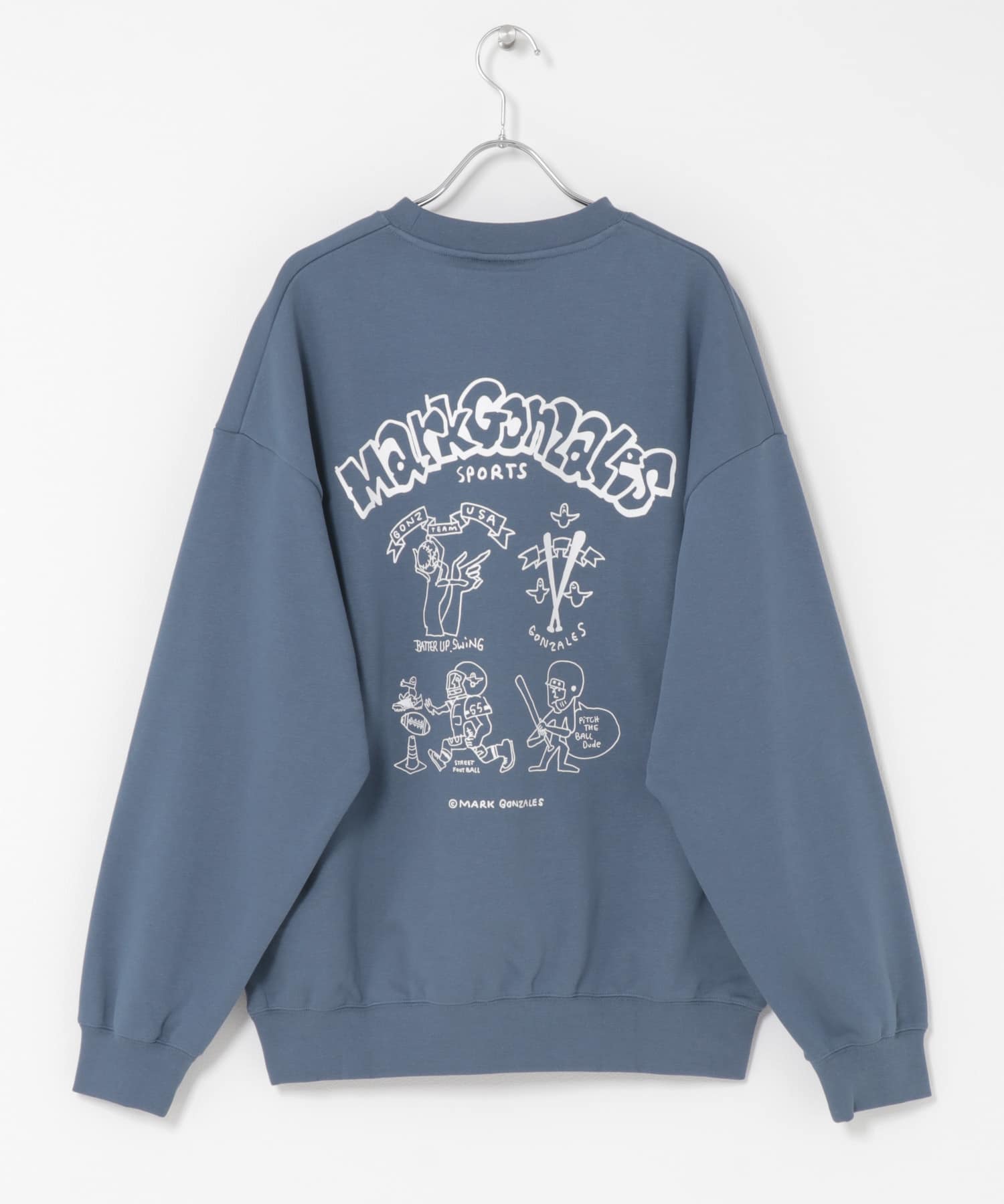 『別注』MARK GONZALES×SENSE OF PLACE　スウェット BLUE M
