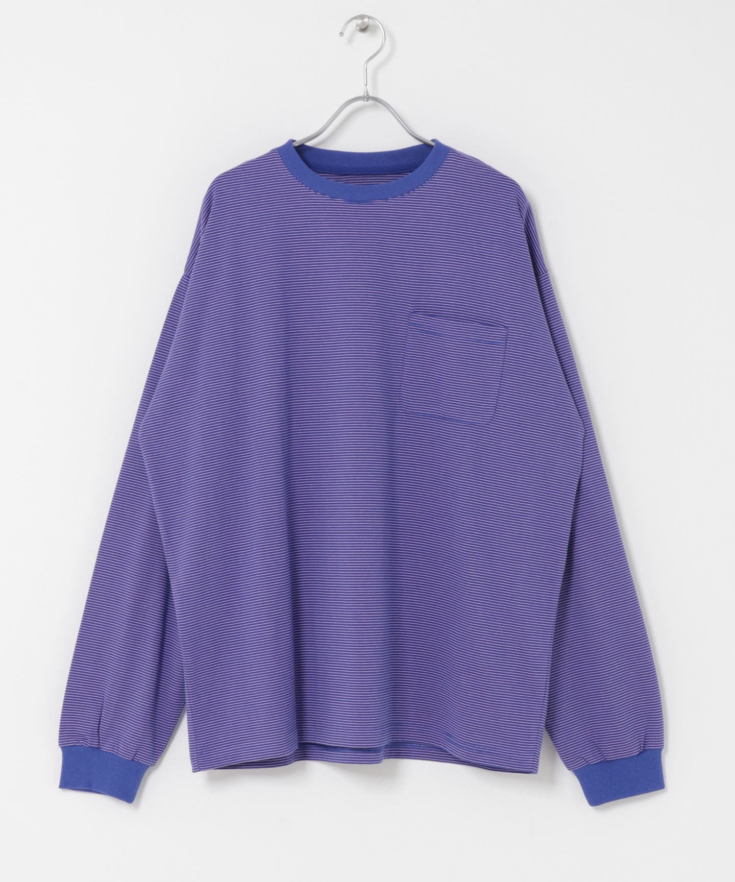 ピンボーダーロングスリーブTシャツ BLUE M