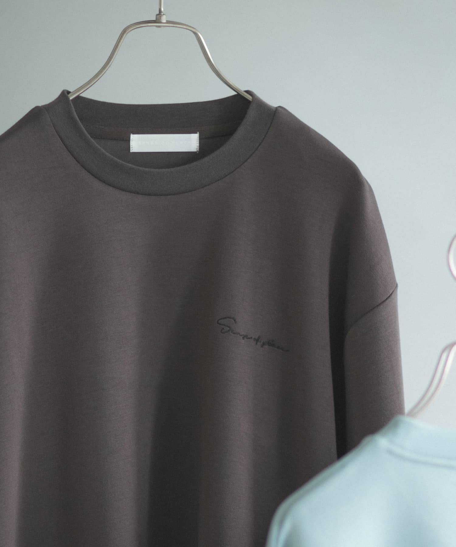 『一部WEB限定カラー』シシュウダンボールポンチロングスリーブTシャツ D.BROWN L