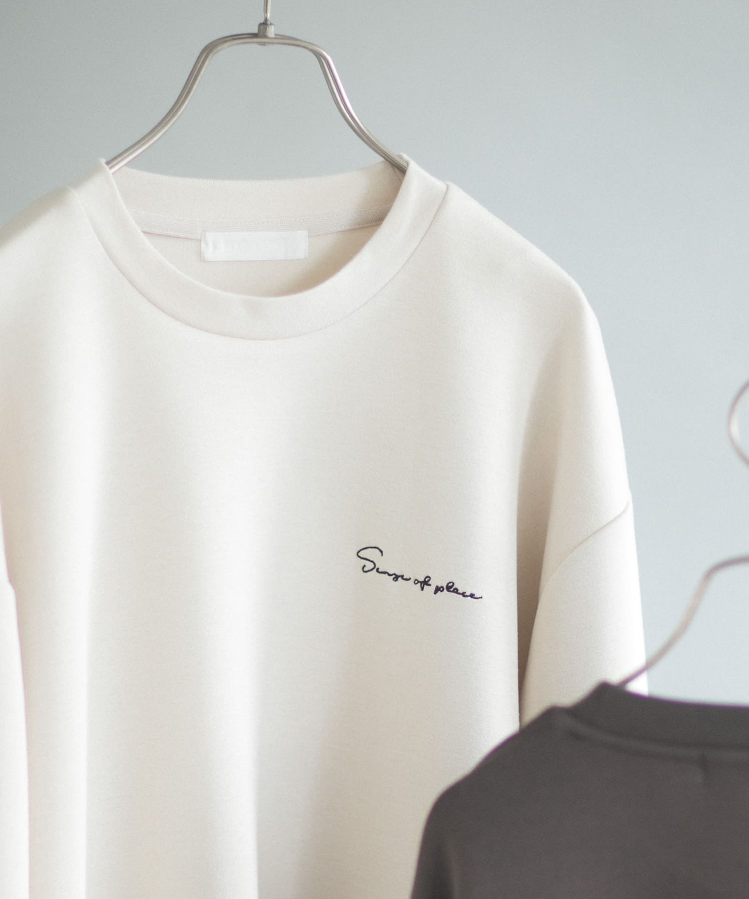 『一部WEB限定カラー』シシュウダンボールポンチロングスリーブTシャツ GREIGE L