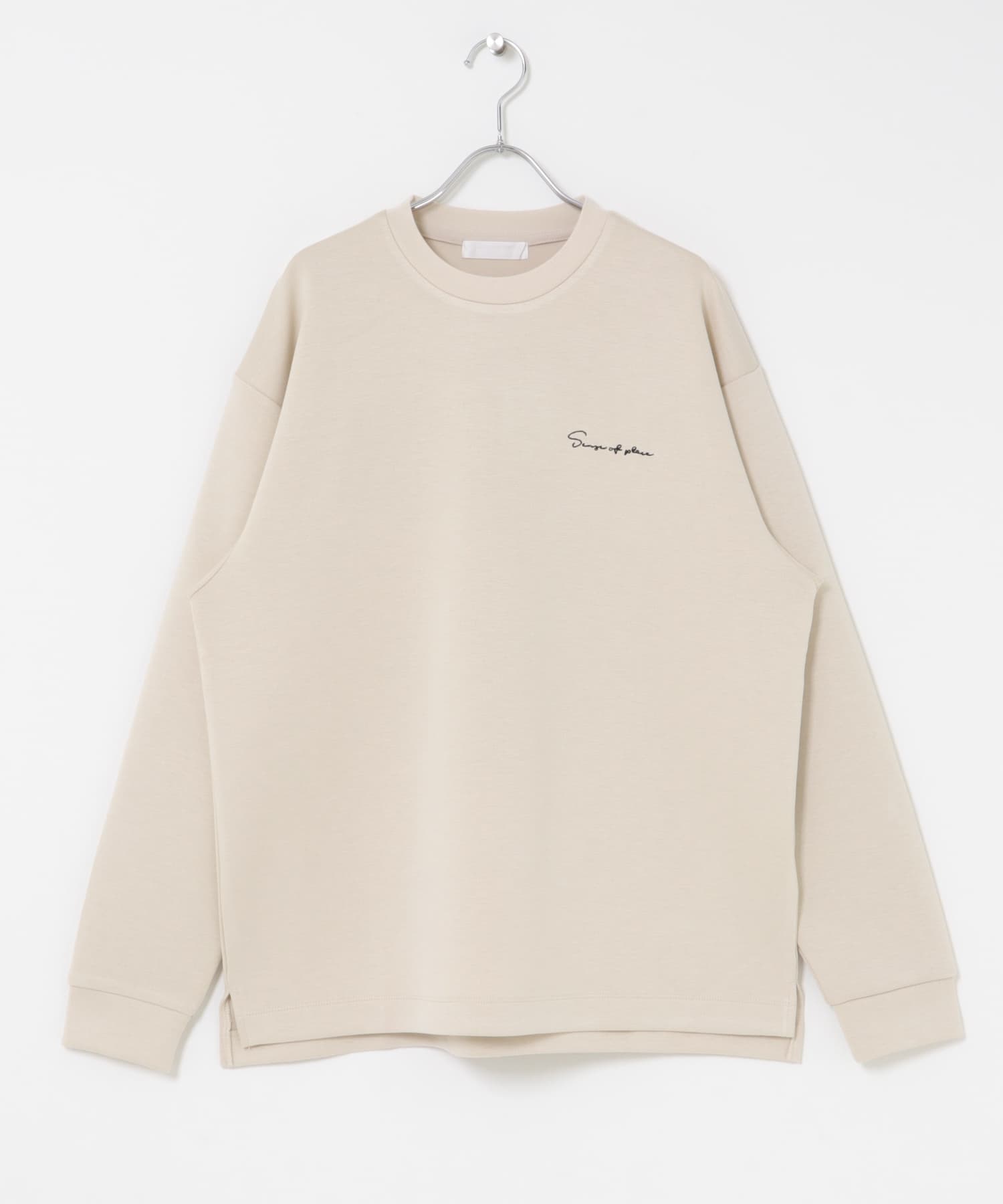 『一部WEB限定カラー』シシュウダンボールポンチロングスリーブTシャツ GREIGE M