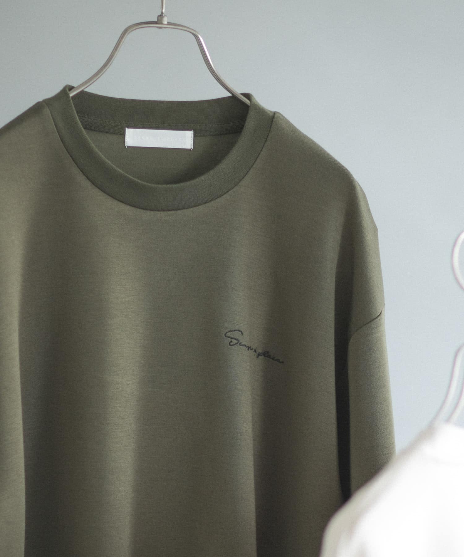 『一部WEB限定カラー』シシュウダンボールポンチロングスリーブTシャツ OLIVE L