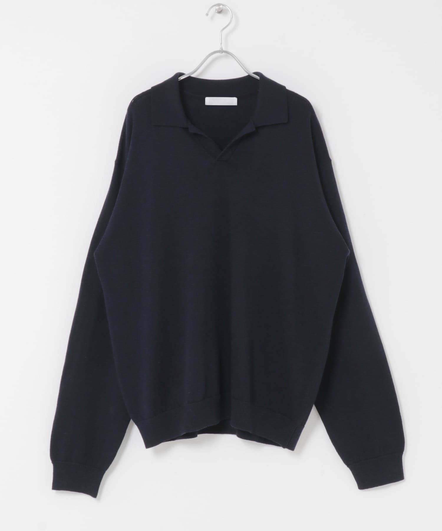 洗濯可』スキッパーロングスリーブニット(M BLACK): トップス｜URBAN