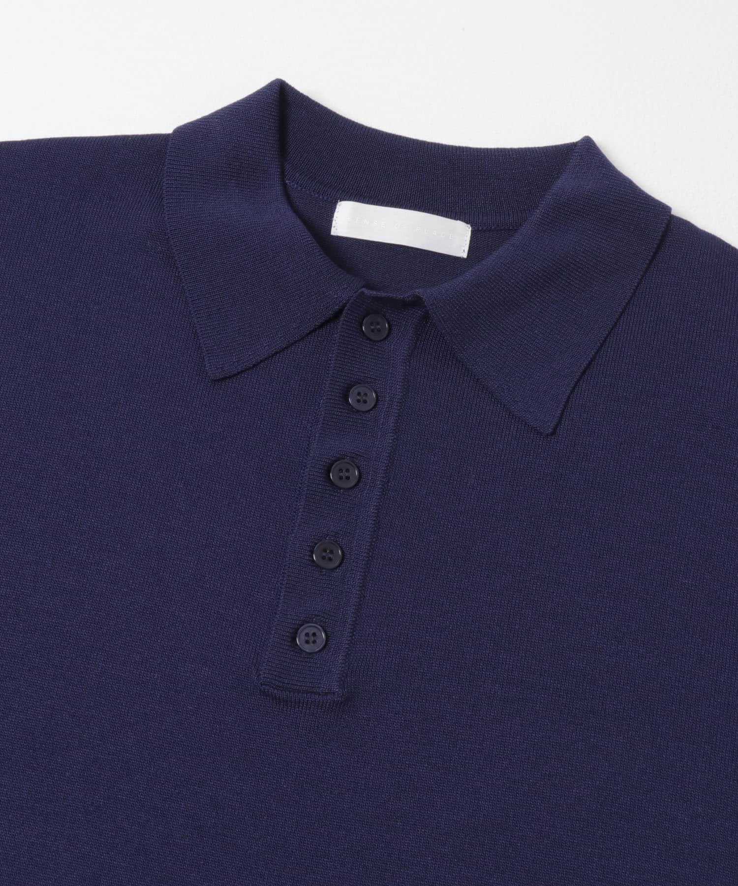 『洗濯可/防花粉』SKIN Proofニットポロシャツ NAVY M