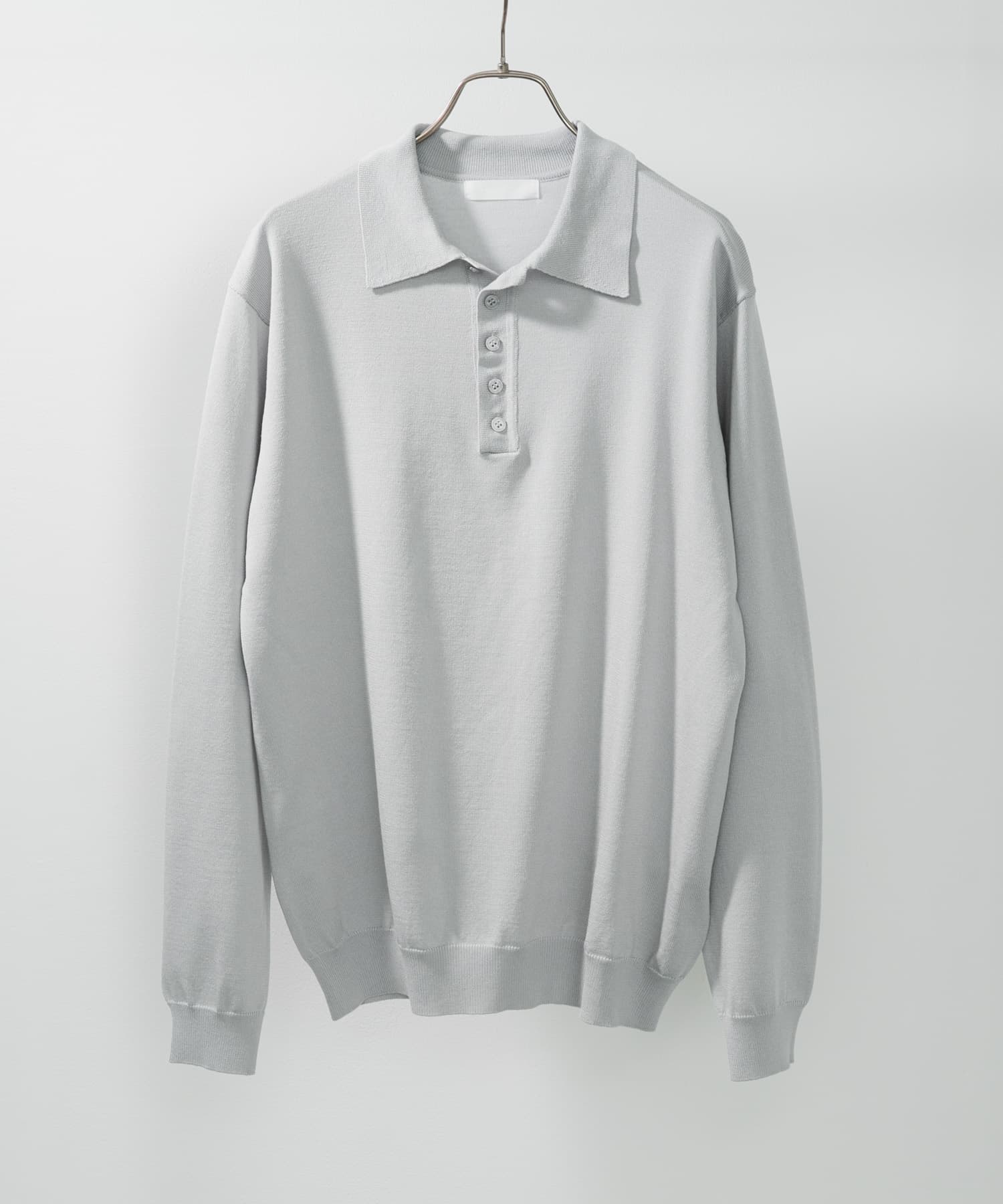 『洗濯可/防花粉』SKIN Proofニットポロシャツ L.GRAY M