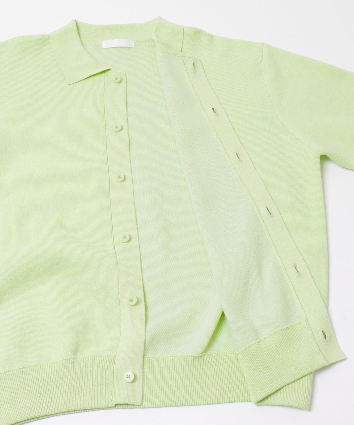 『ユニセックス』『洗濯可』スウェットライクポロカーディガン MINT M