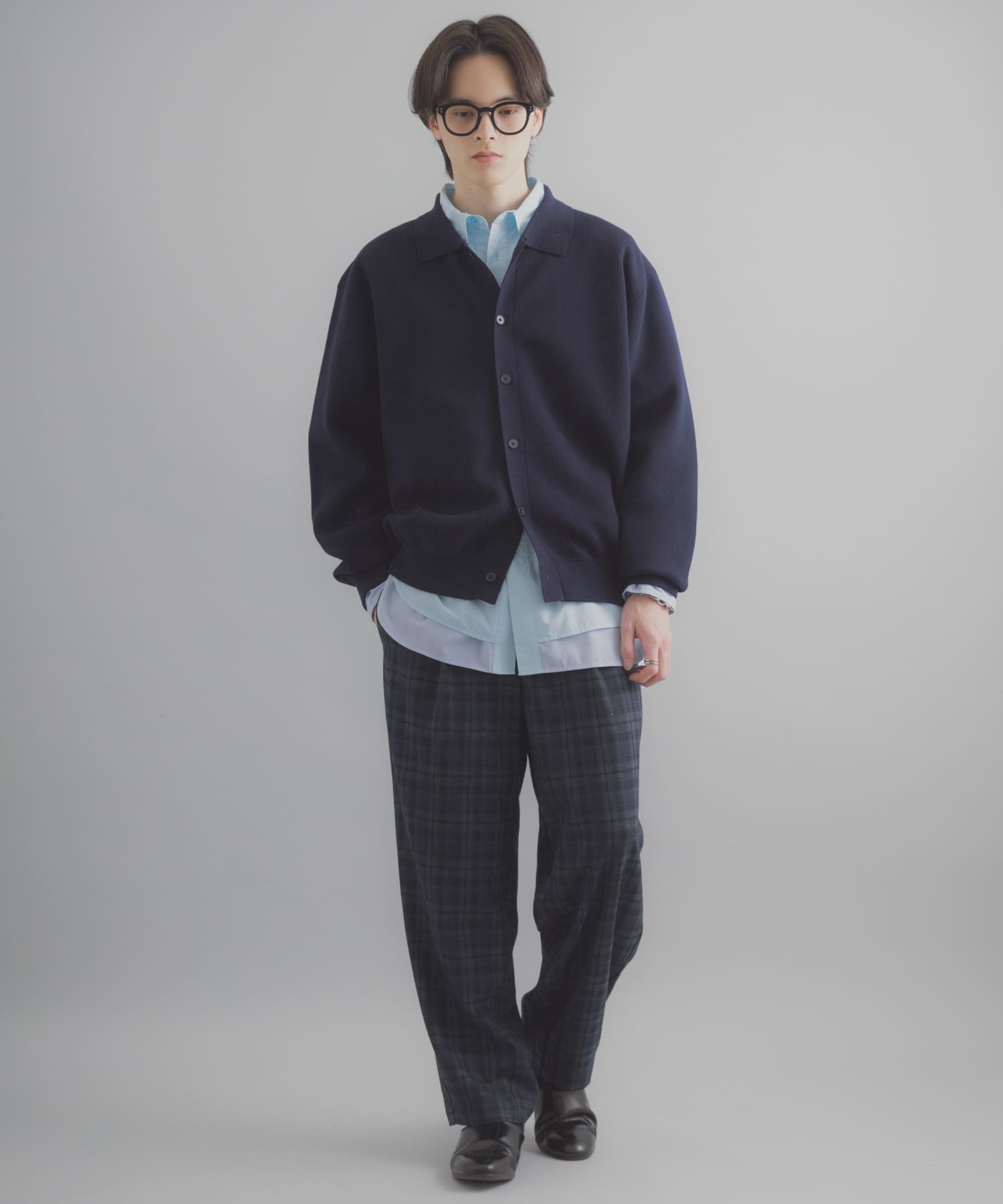 洗濯可』スウェットライクポロカーディガン(L NAVY): トップス｜URBAN