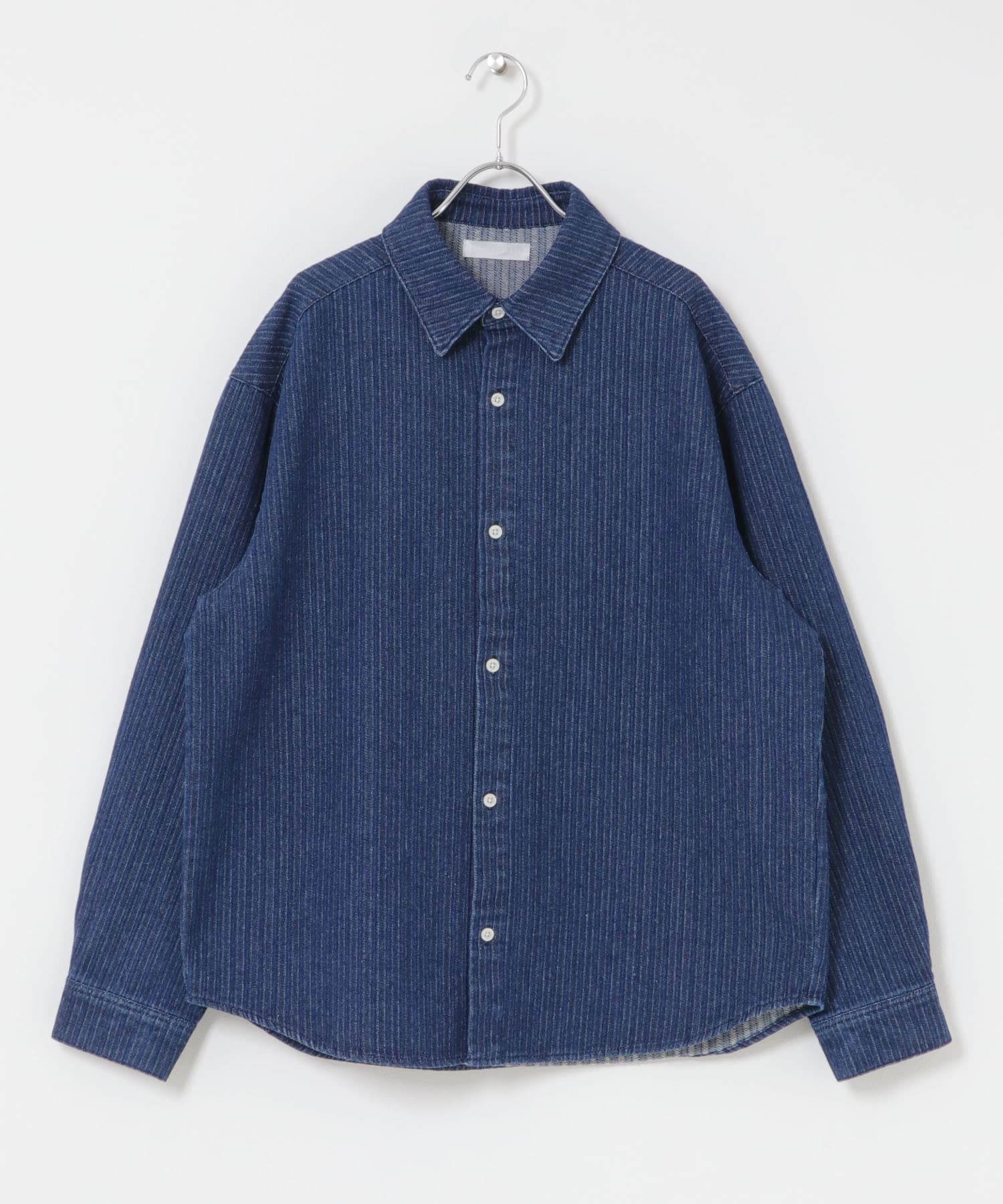 ジャガードデニムレギュラーカラーシャツ INDIGO M