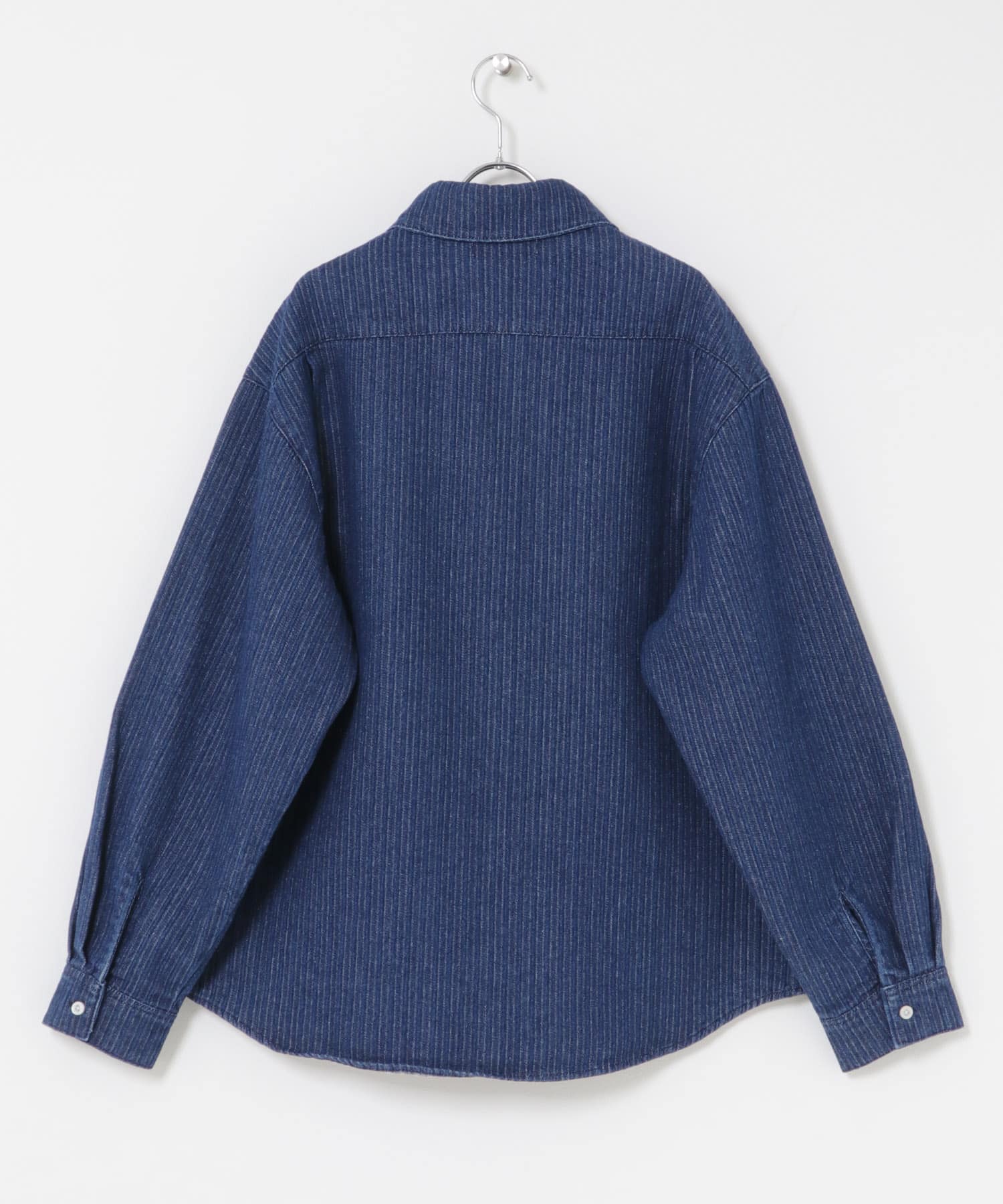 ジャガードデニムレギュラーカラーシャツ INDIGO M