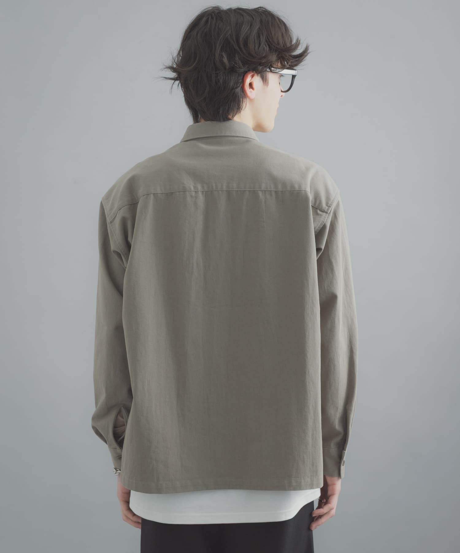 ダブルポケットカラーデニムシャツ L.KHAKI M
