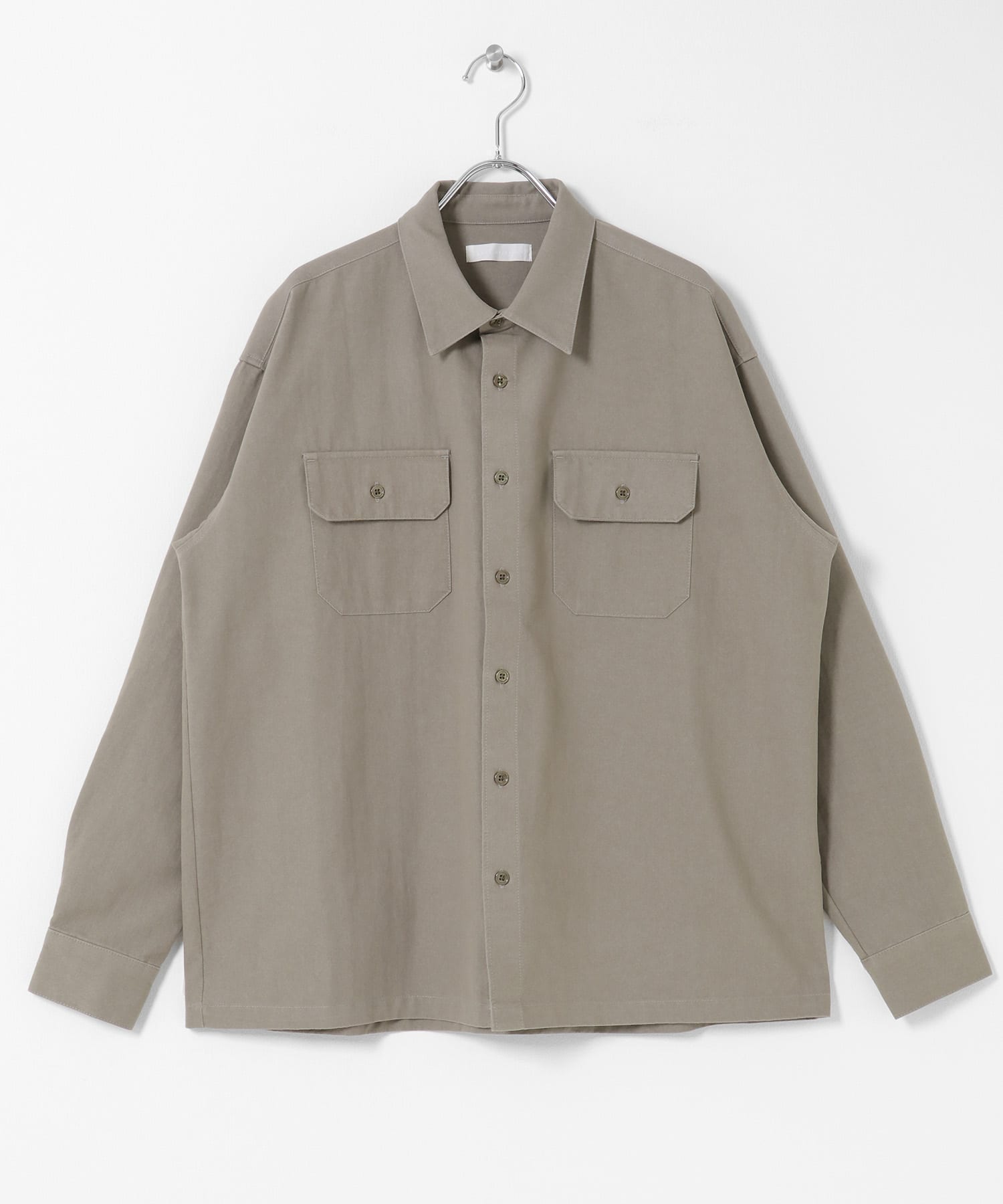 ダブルポケットカラーデニムシャツ L.KHAKI M