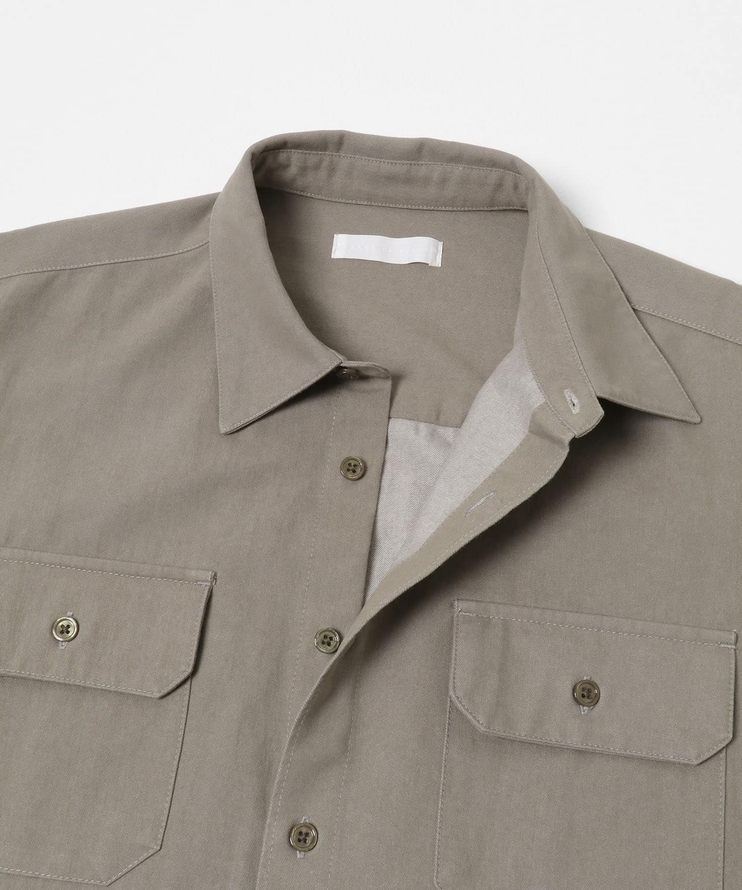 ダブルポケットカラーデニムシャツ L.KHAKI M