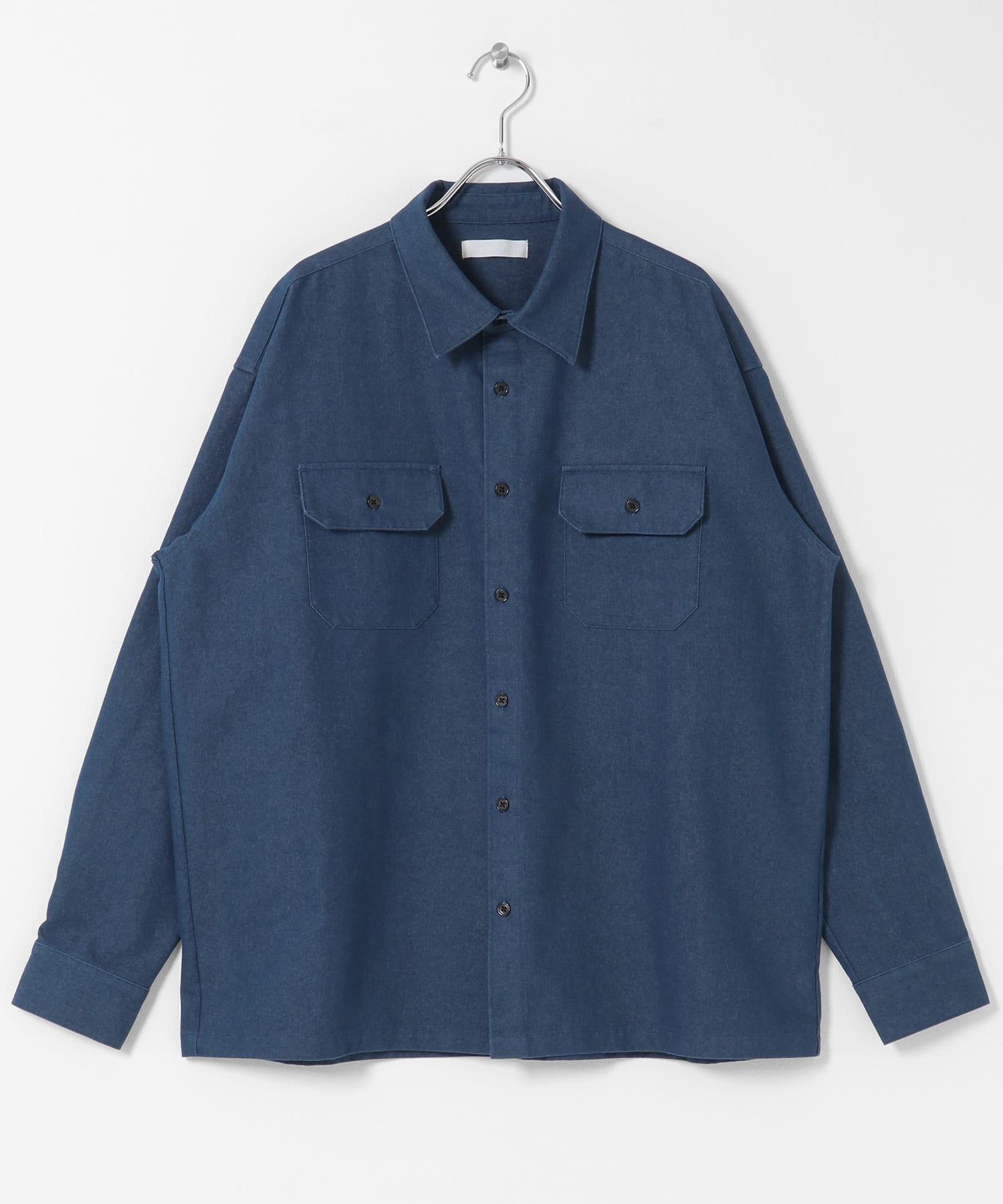 ダブルポケットカラーデニムシャツ D.INDIGO M