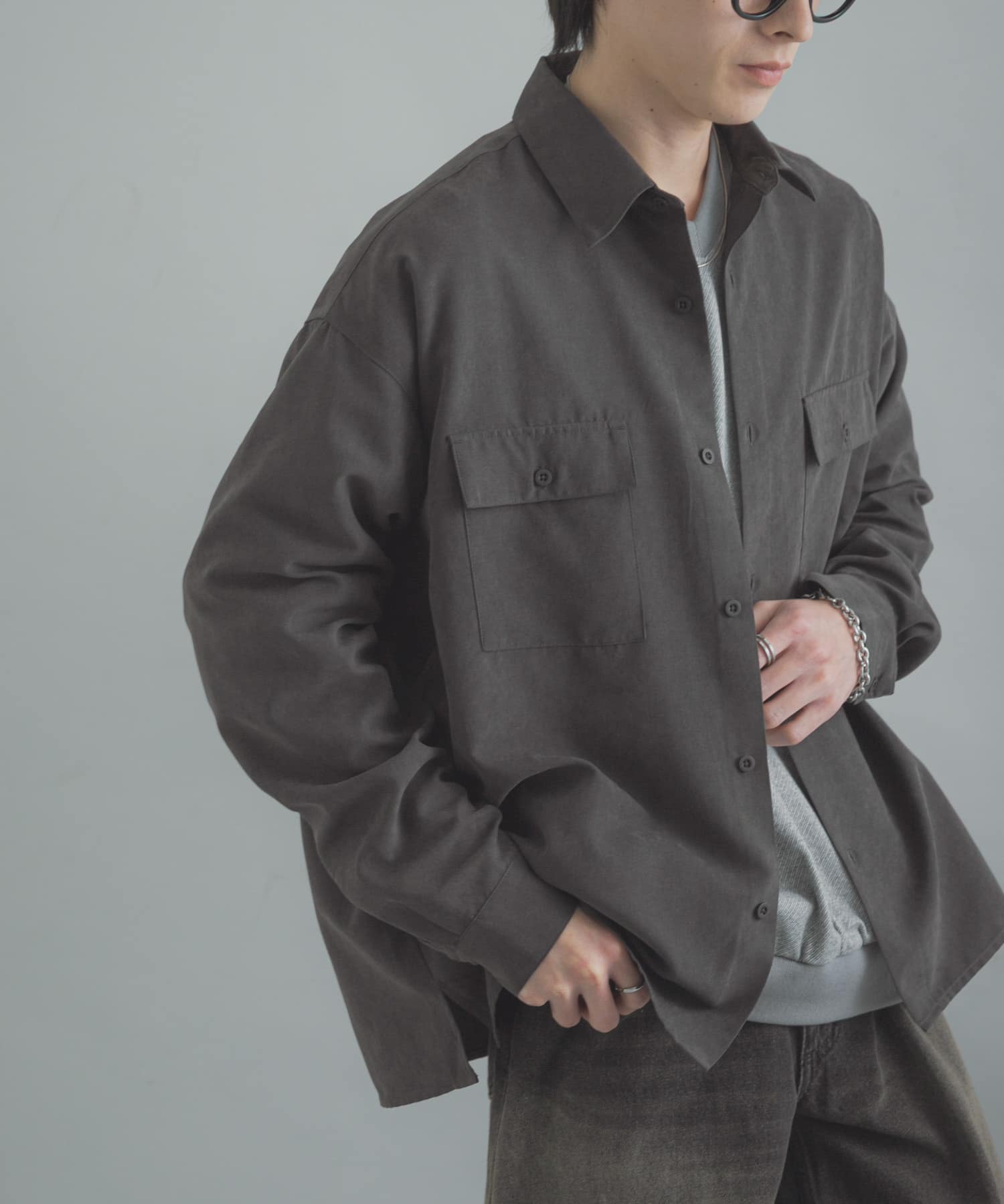 F/Sダブルポケットロングスリーブシャツ