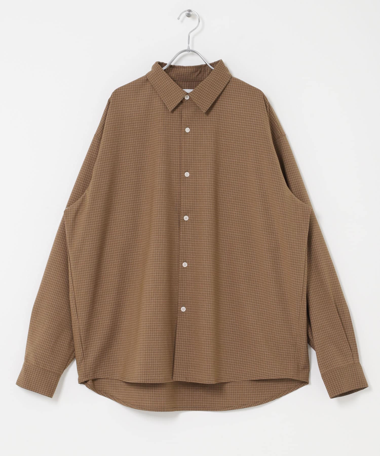 マイクロチェックレギュラーカラーシャツ(M BROWN): トップス｜URBAN