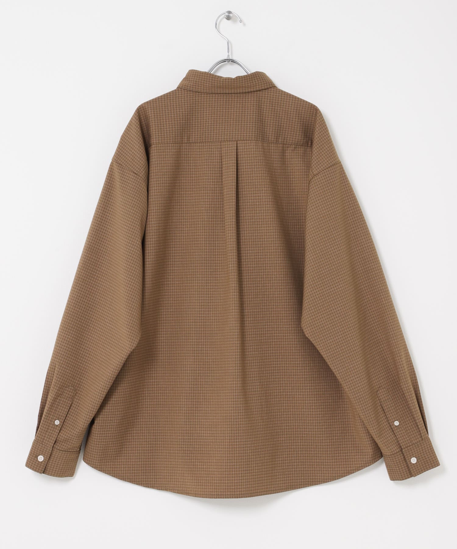 マイクロチェックレギュラーカラーシャツ(M BROWN): トップス｜URBAN
