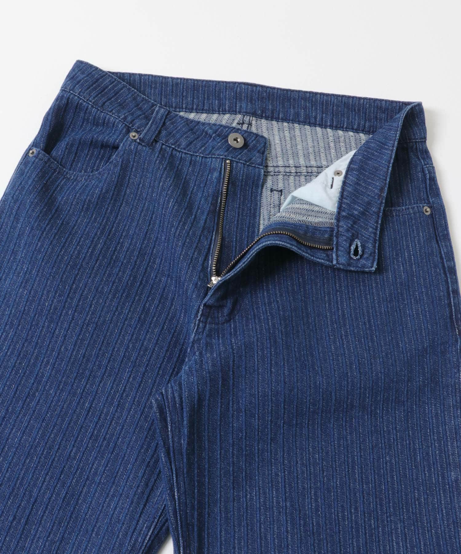 ジャガードデニムストレートパンツ INDIGO M