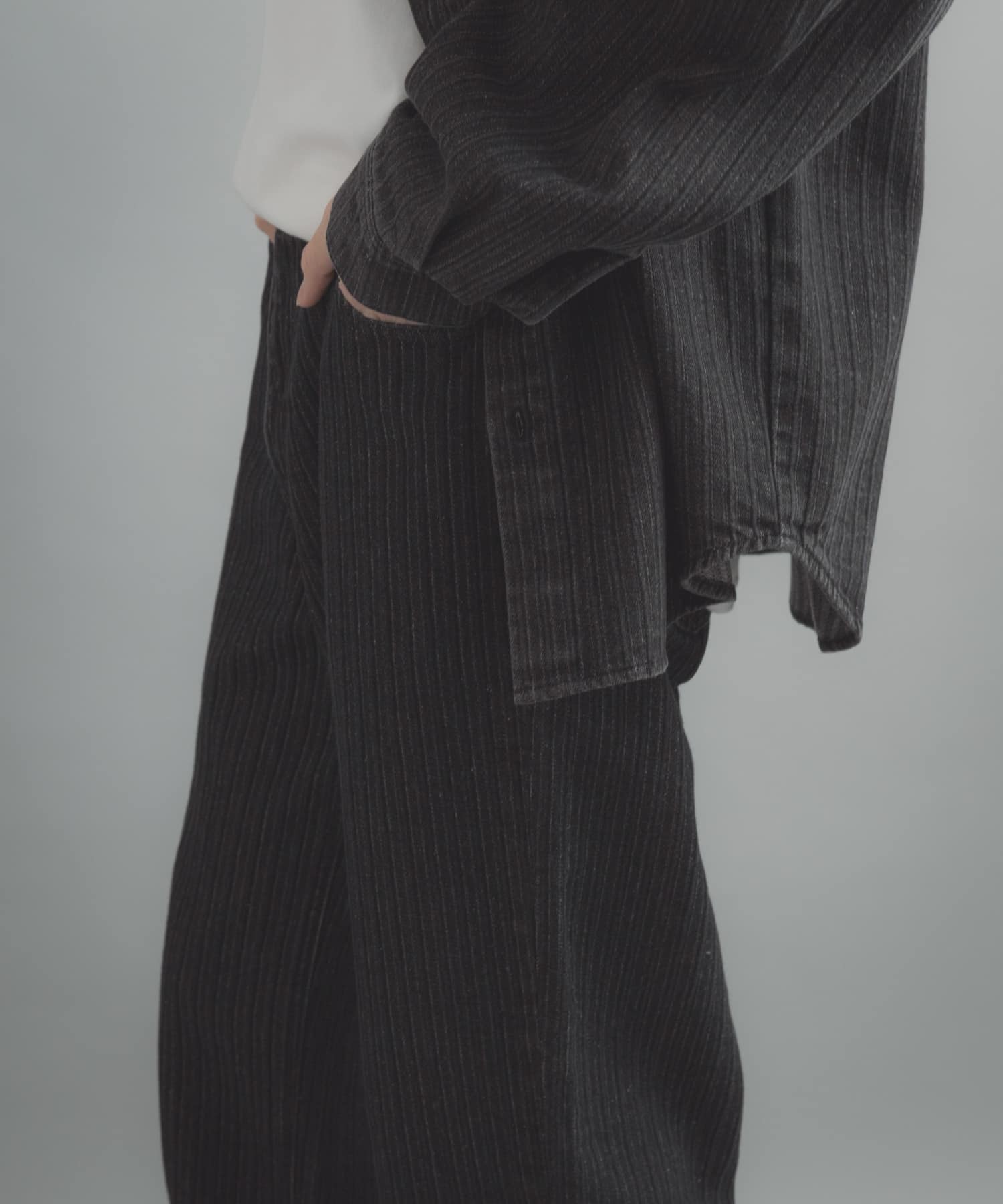 ジャガードデニムストレートパンツ