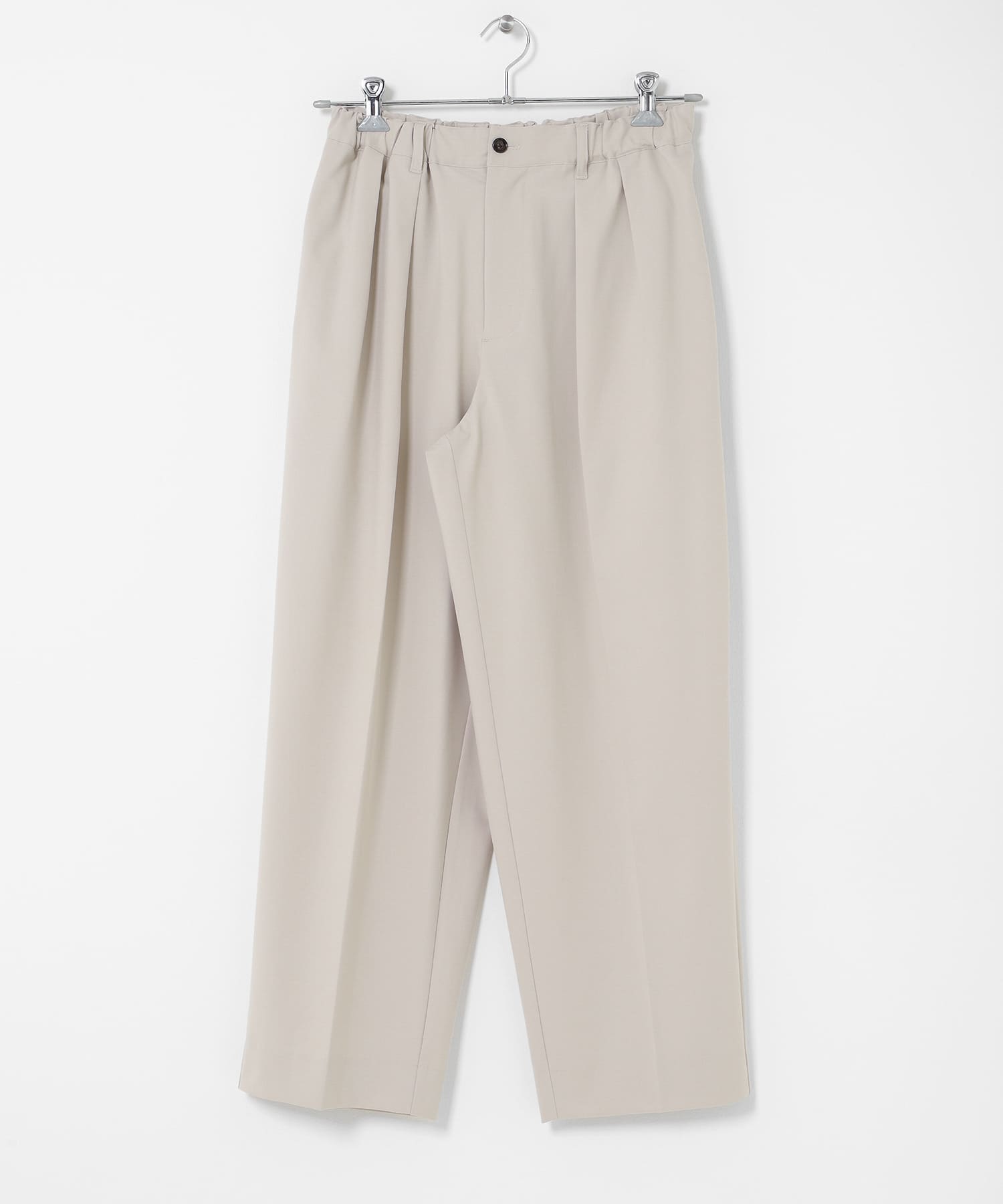 『イージーケア』カラー2タックワイドテーパードパンツ GREIGE M