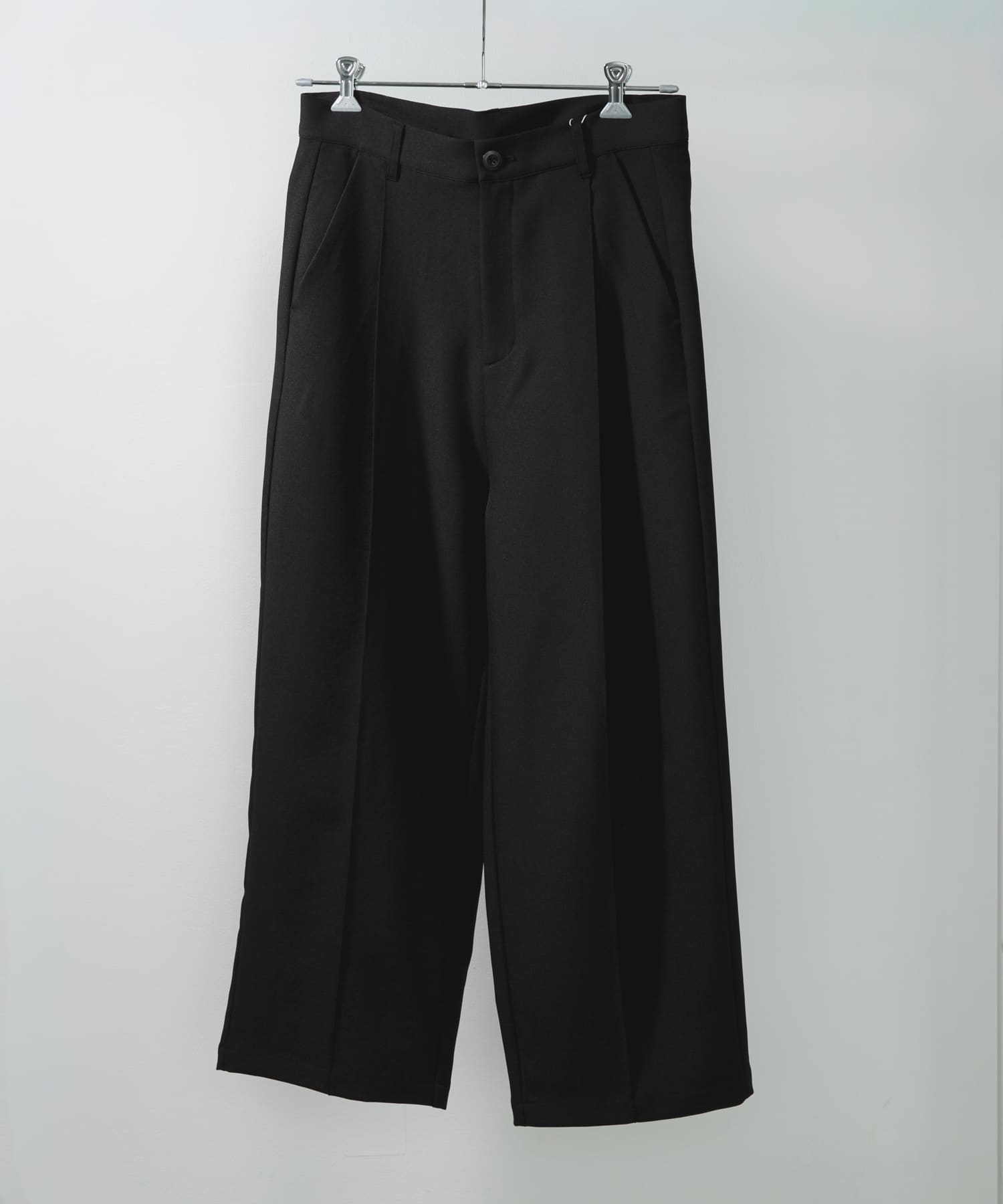 『撥水/防花粉』SKINProofタックワイドパンツ BLACK M